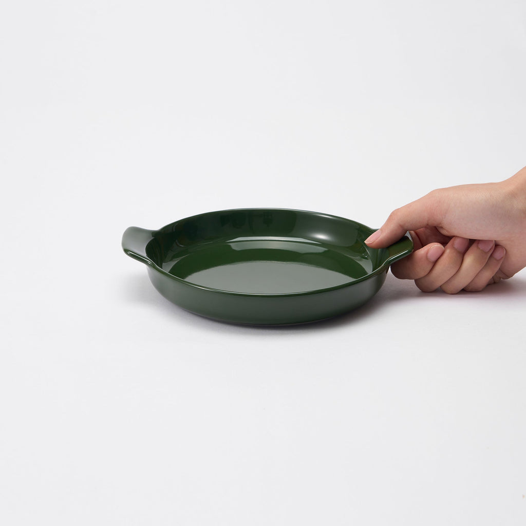 Stoneware Plate Dia. 6.7 - Dark Green