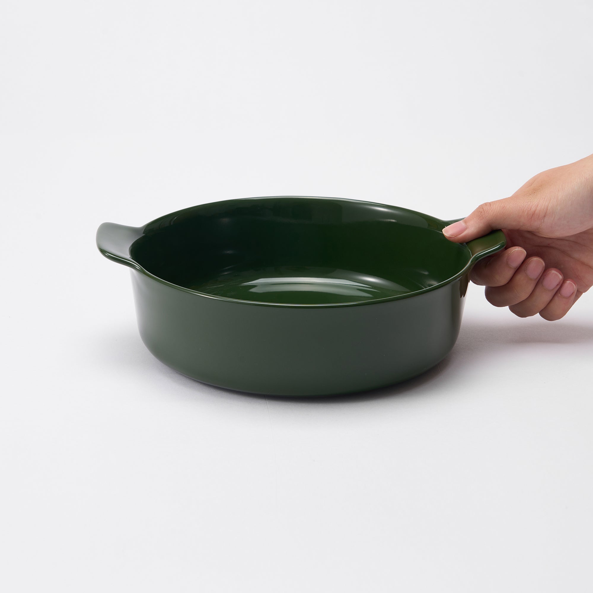 Stoneware Bowl Dia. 8.2 - Dark Green
