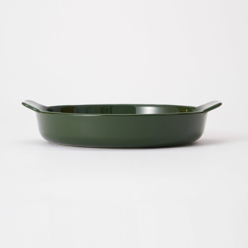 Stoneware Plate Dia. 8.3 - Dark Green