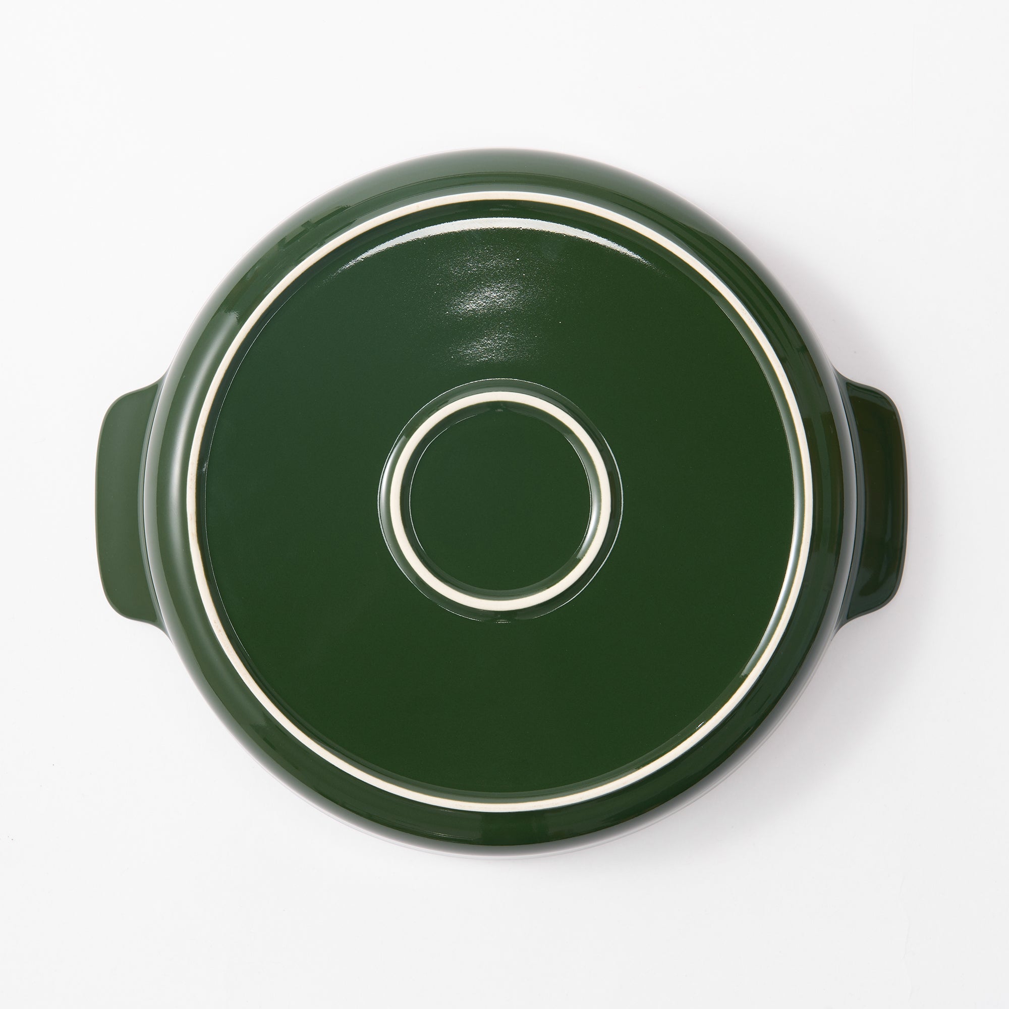 Stoneware Plate Dia. 8.3 - Dark Green