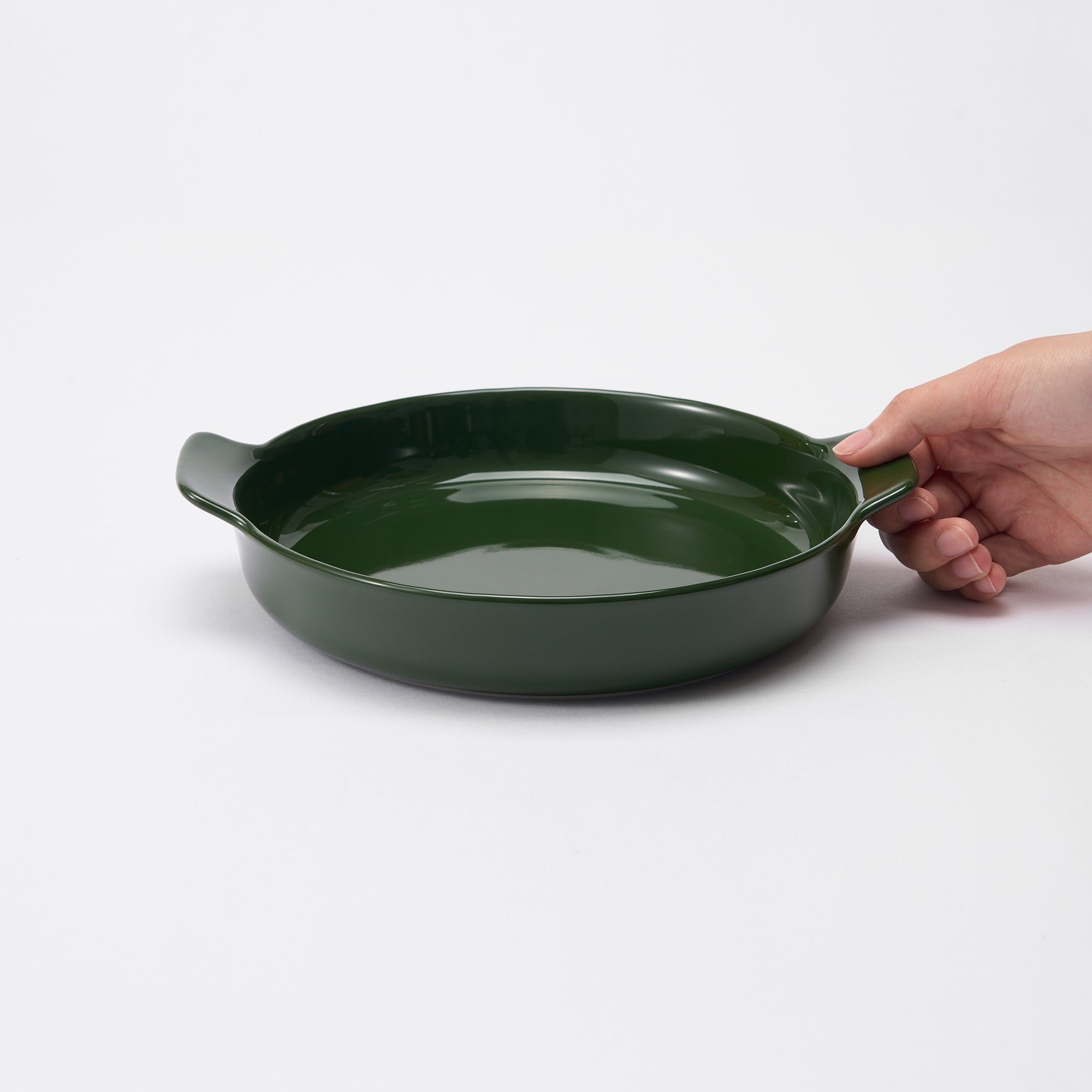 Stoneware Plate Dia. 8.3 - Dark Green