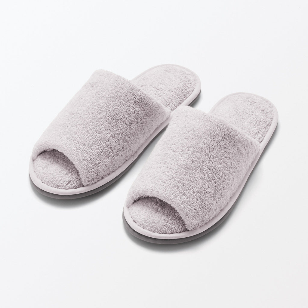 Cotton Pile Open Toe Slippers
