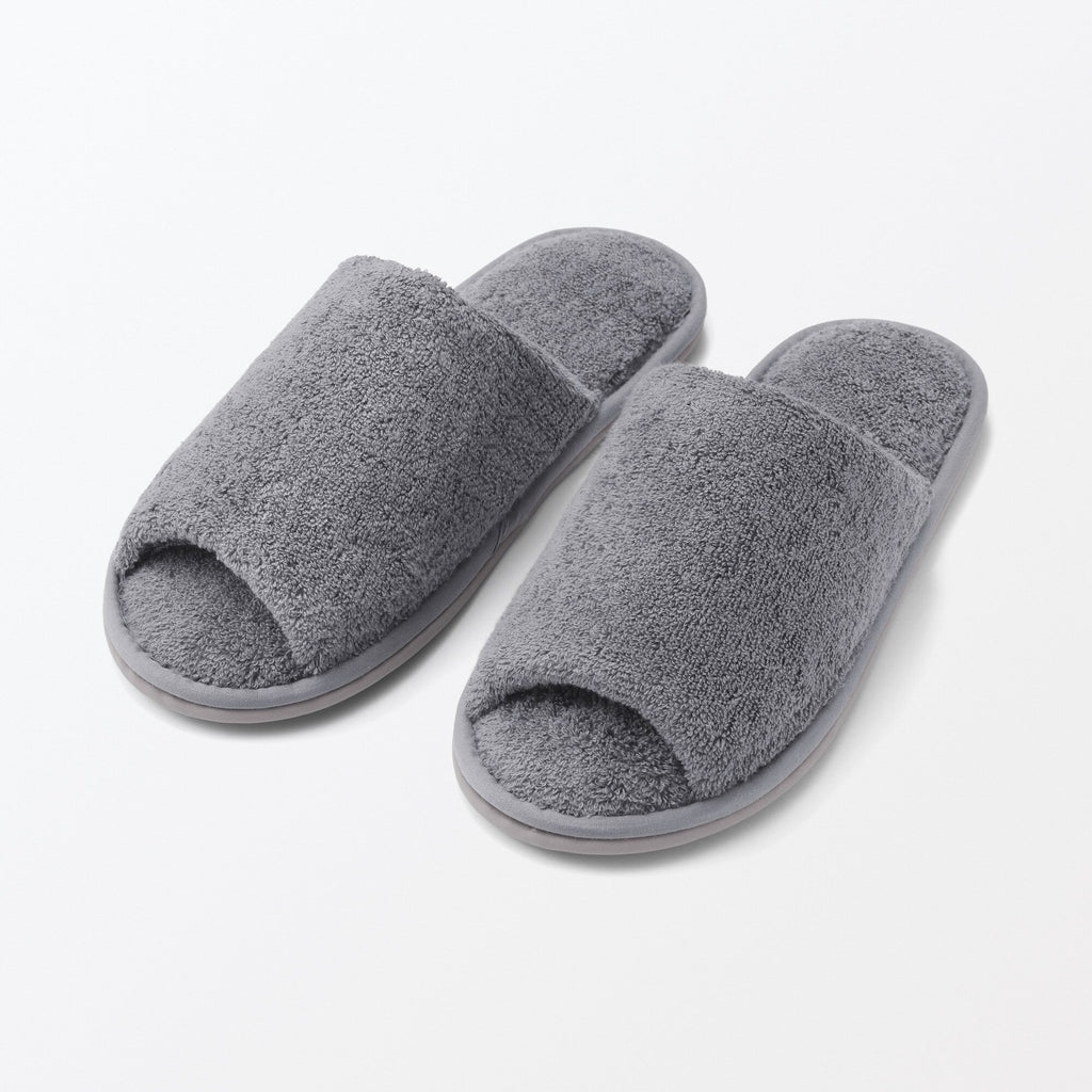 Cotton Pile Open Toe Slippers
