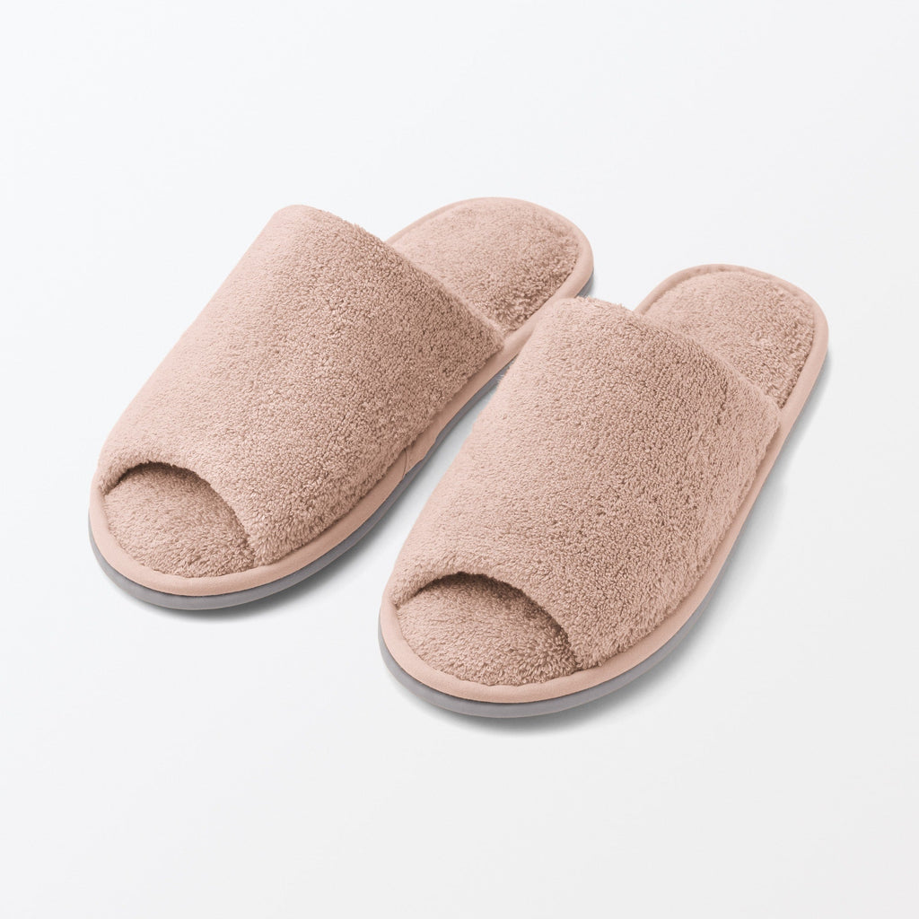 Cotton Pile Open Toe Slippers