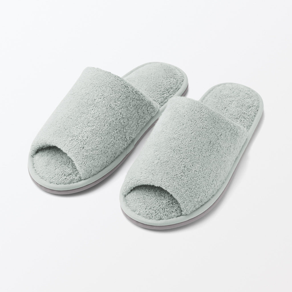 Cotton Pile Open Toe Slippers