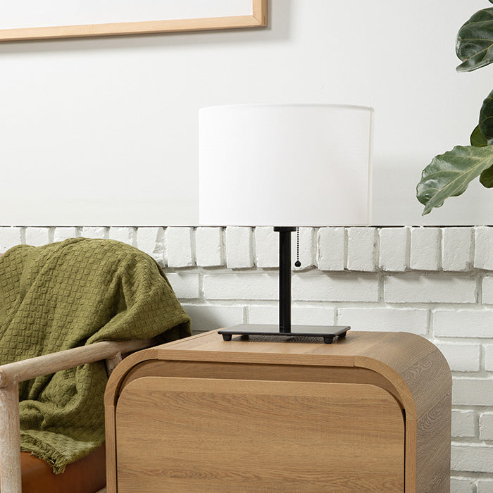 Steel Table Lamp with Oval Shade