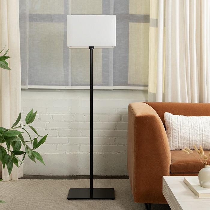 Steel Floor Lamp with Rectangle Shade