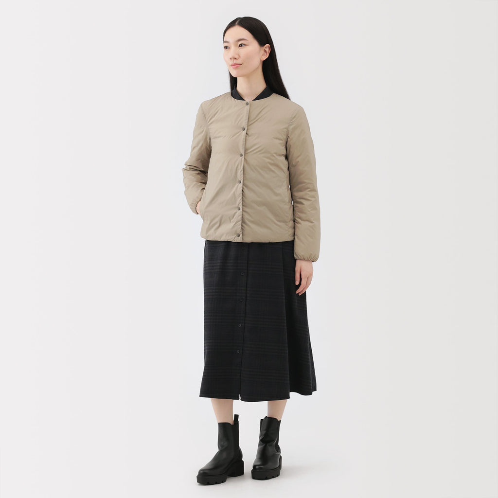 Lightweight Down Collarless Jacket