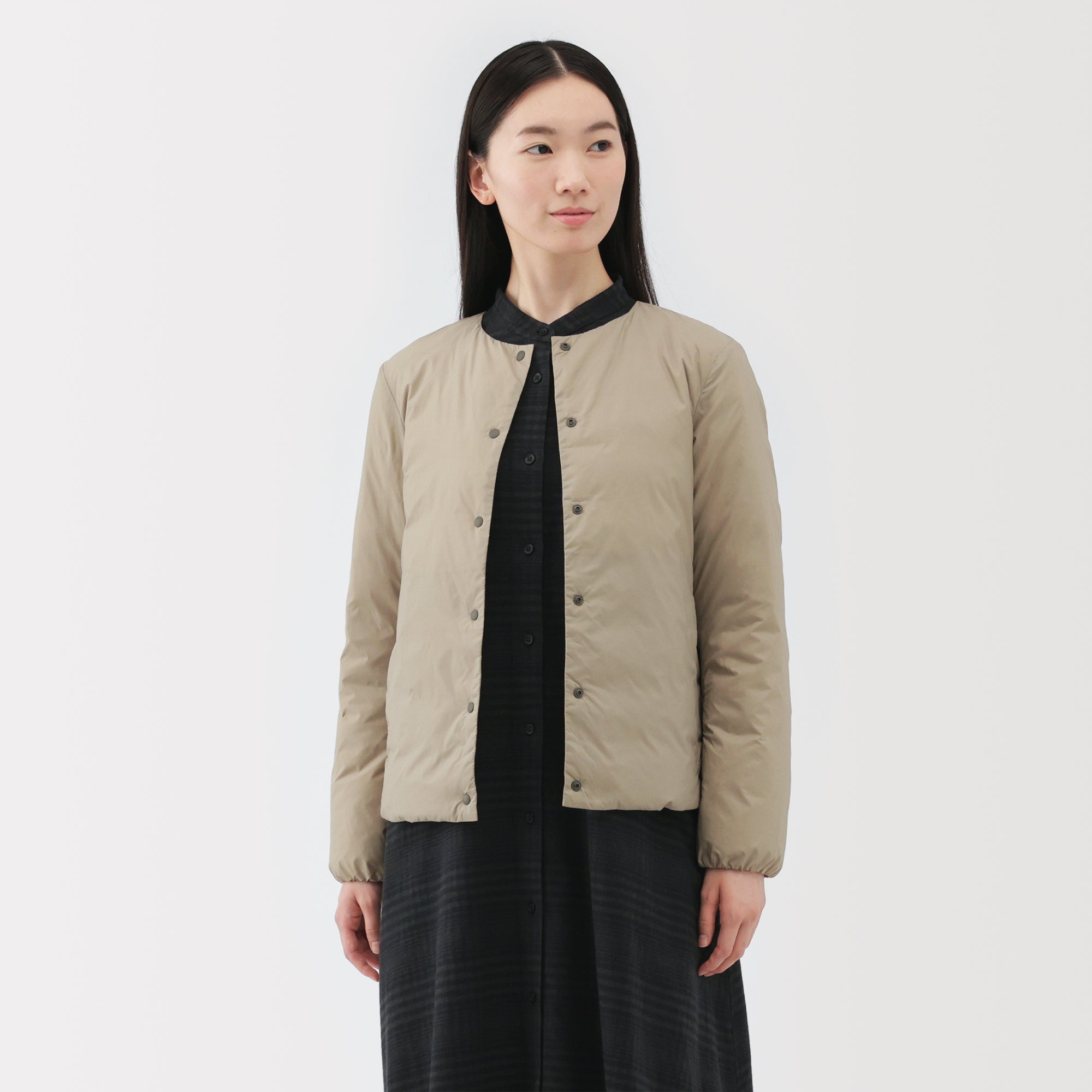 Lightweight Down Collarless Jacket