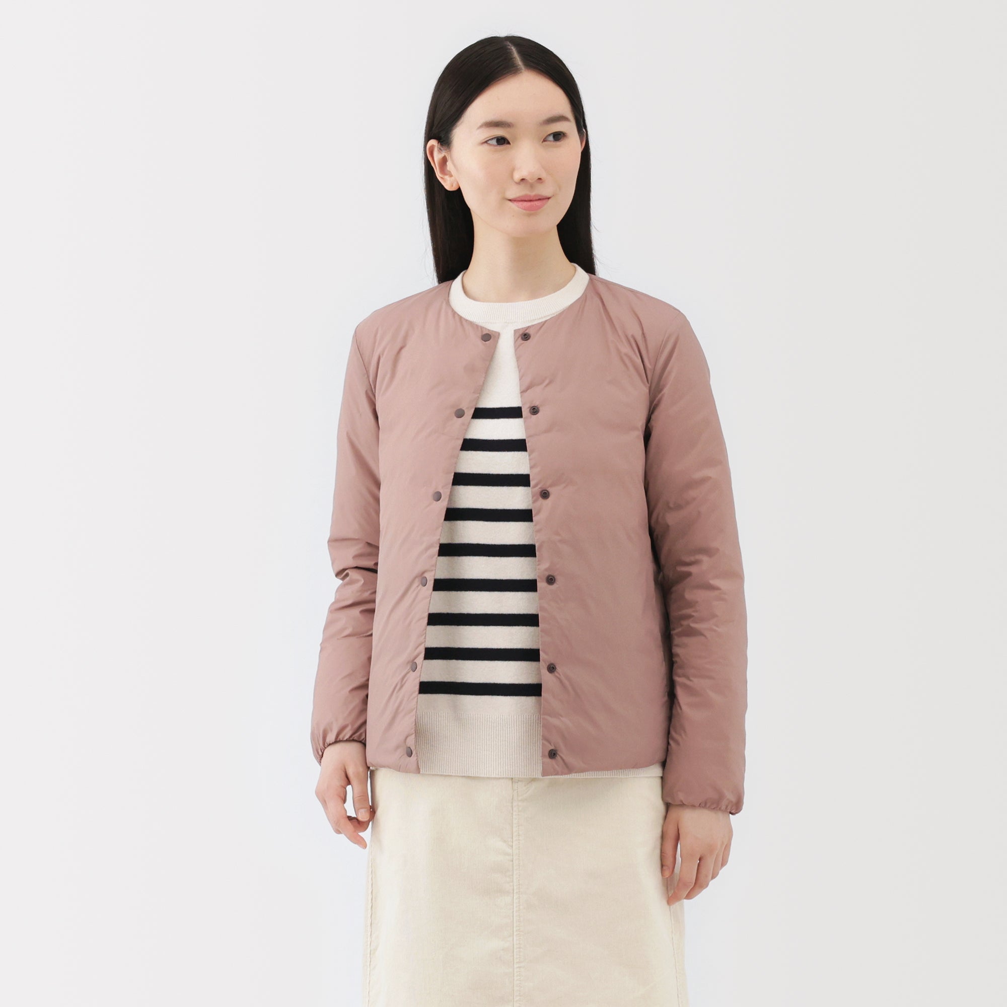 Lightweight Down Collarless Jacket