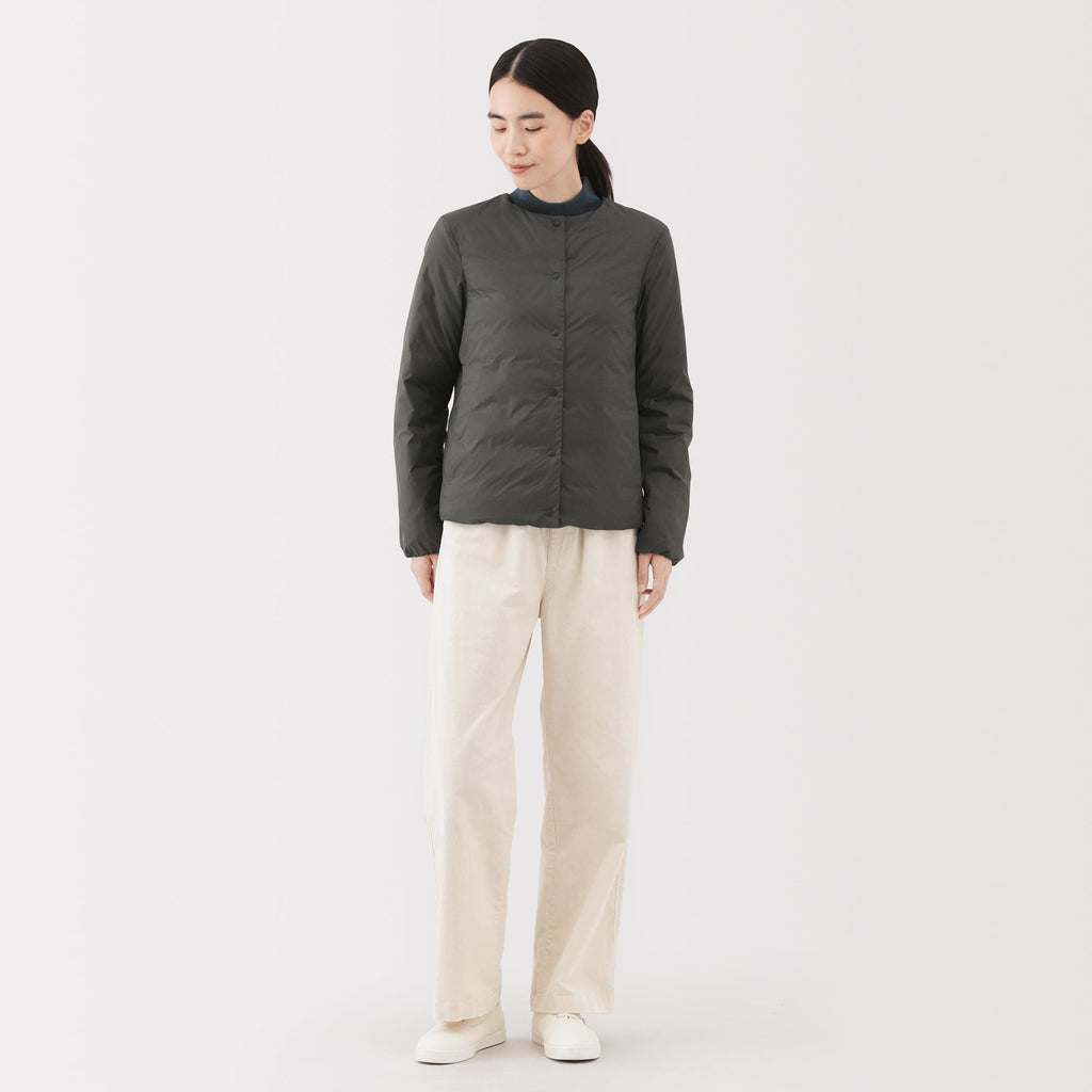 Lightweight Down Collarless Jacket