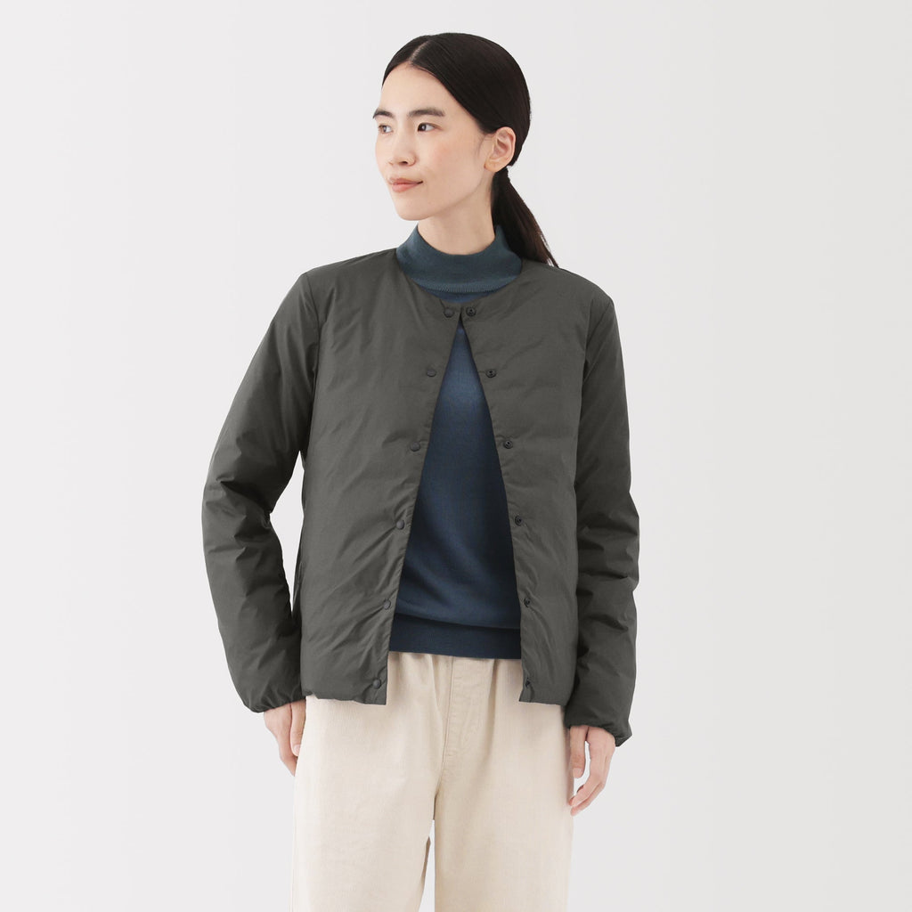 Lightweight Down Collarless Jacket