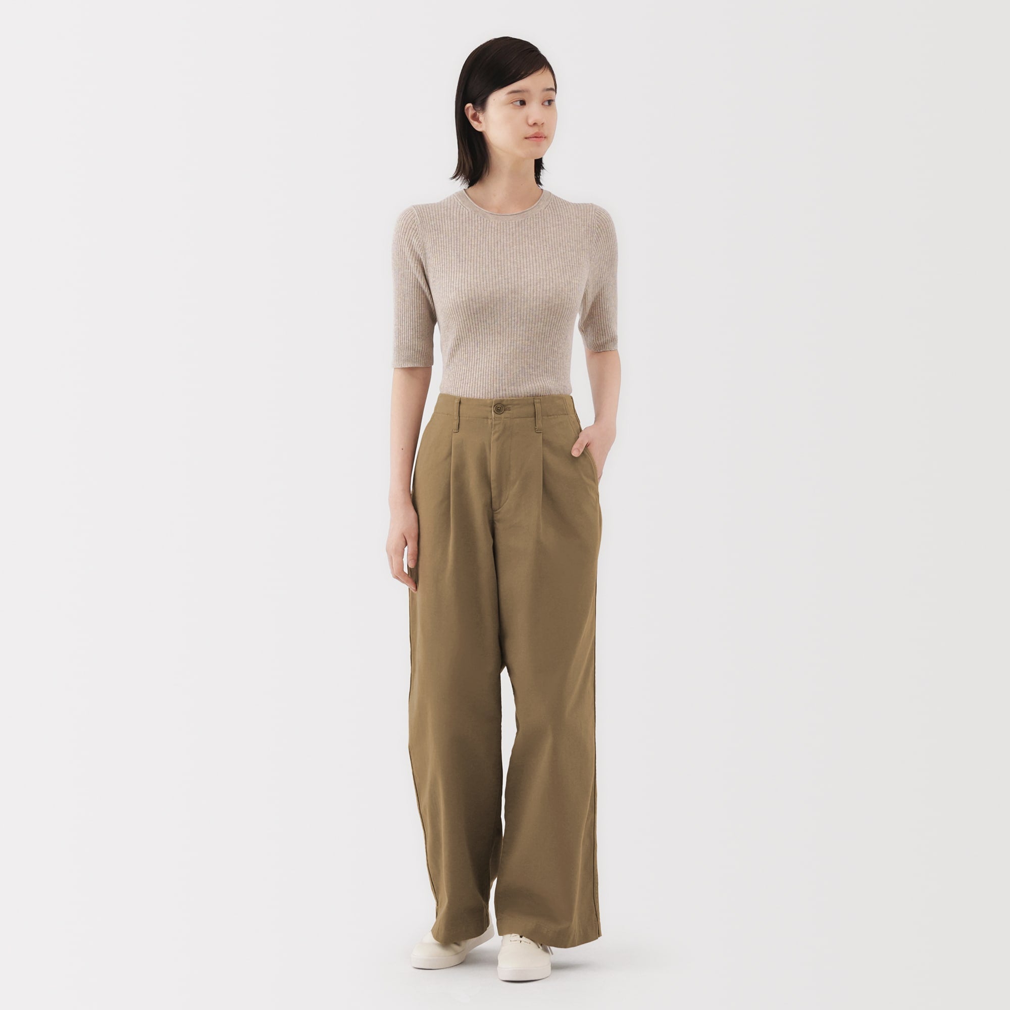 Chino Darted Wide Pants