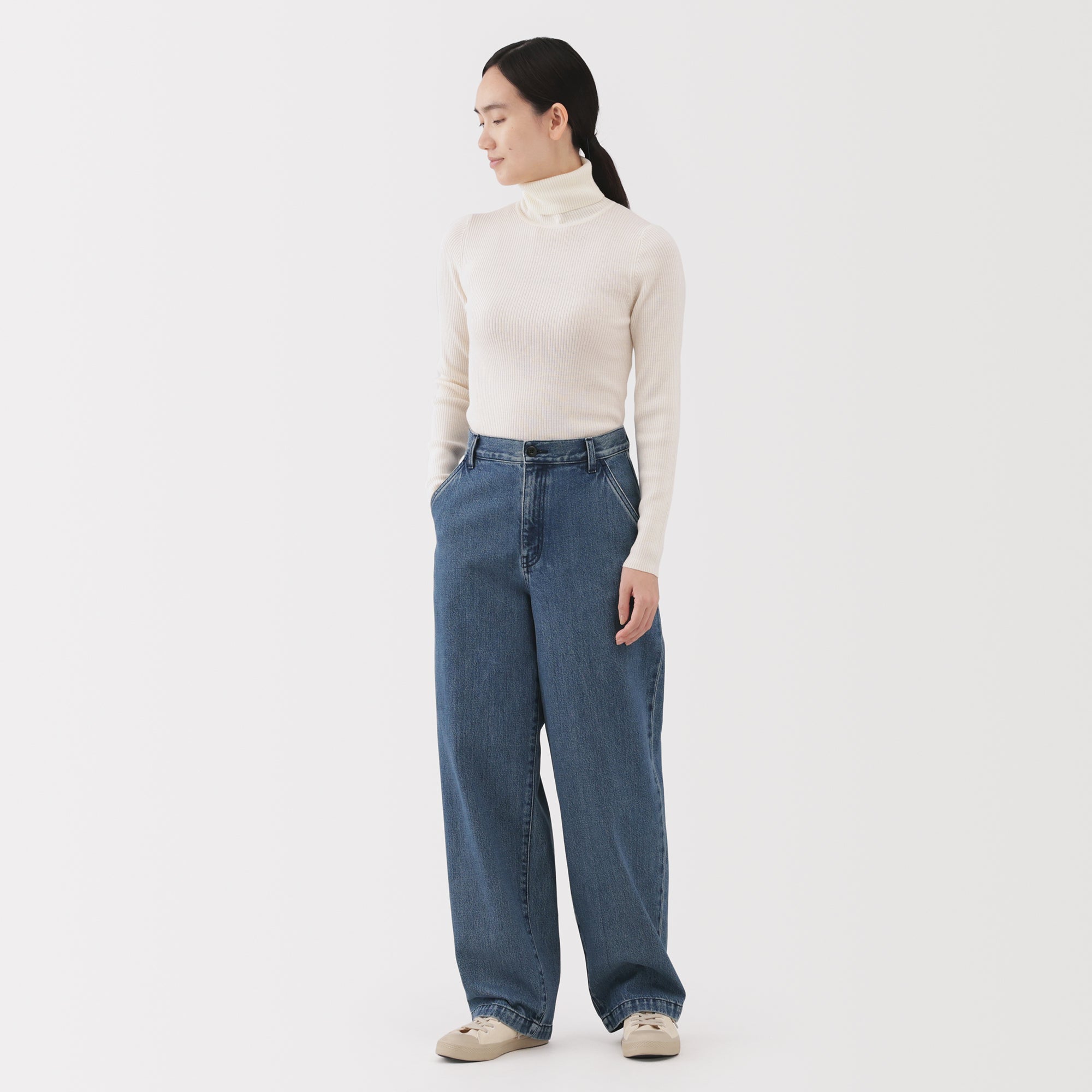 Kapok Denim Wide Tapered Pants