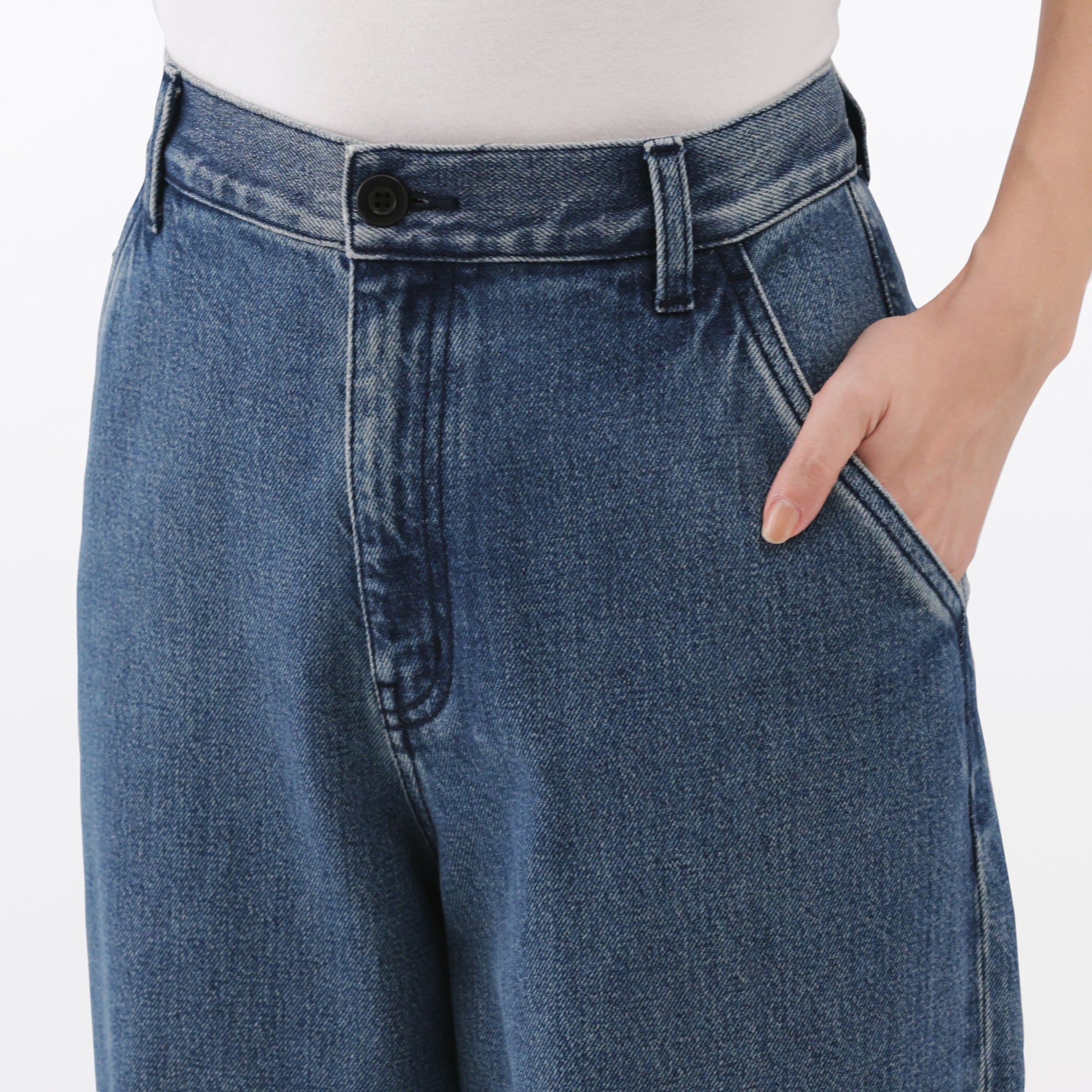 Kapok Denim Wide Tapered Pants