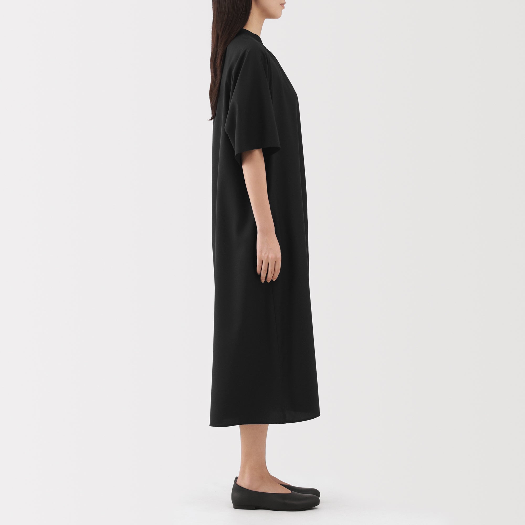 Lyocell Blend Half-Sleeve Dress