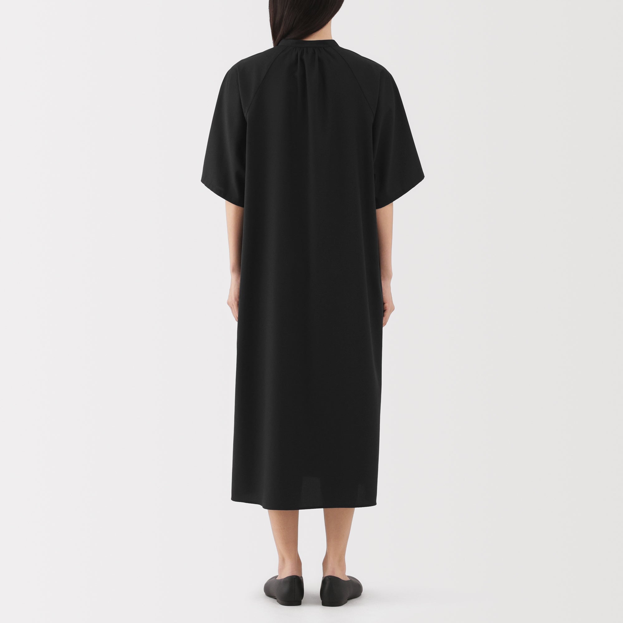 Lyocell Blend Half-Sleeve Dress