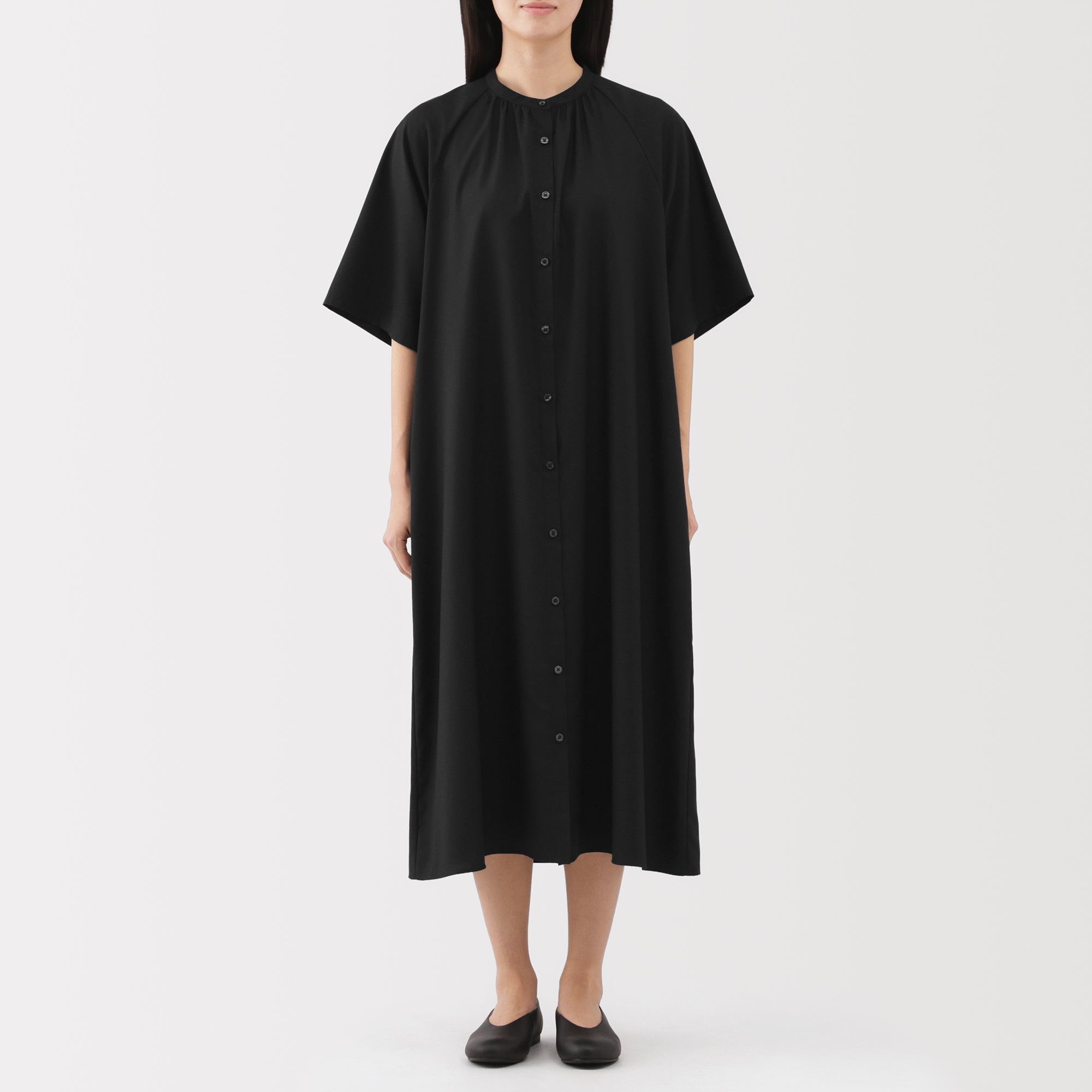 Lyocell Blend Half-Sleeve Dress
