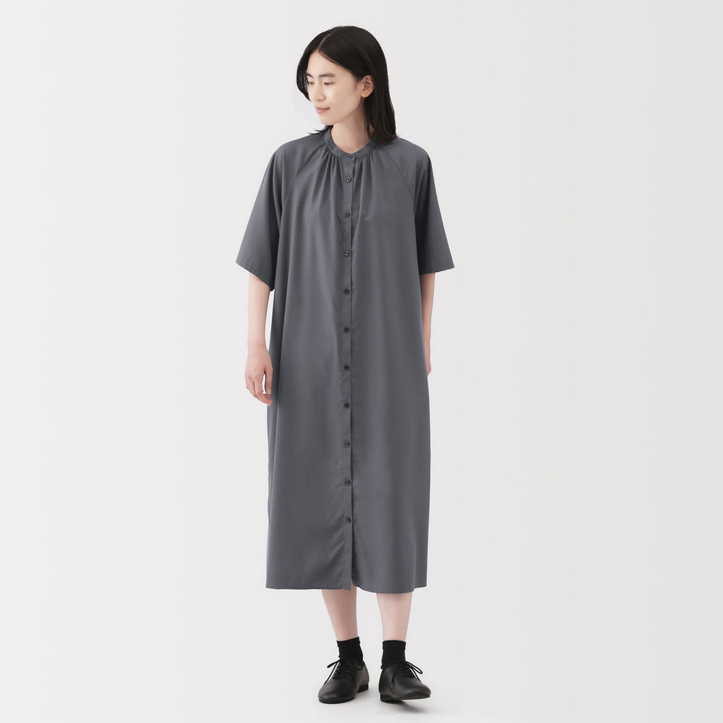 Lyocell Blend Half-Sleeve Dress