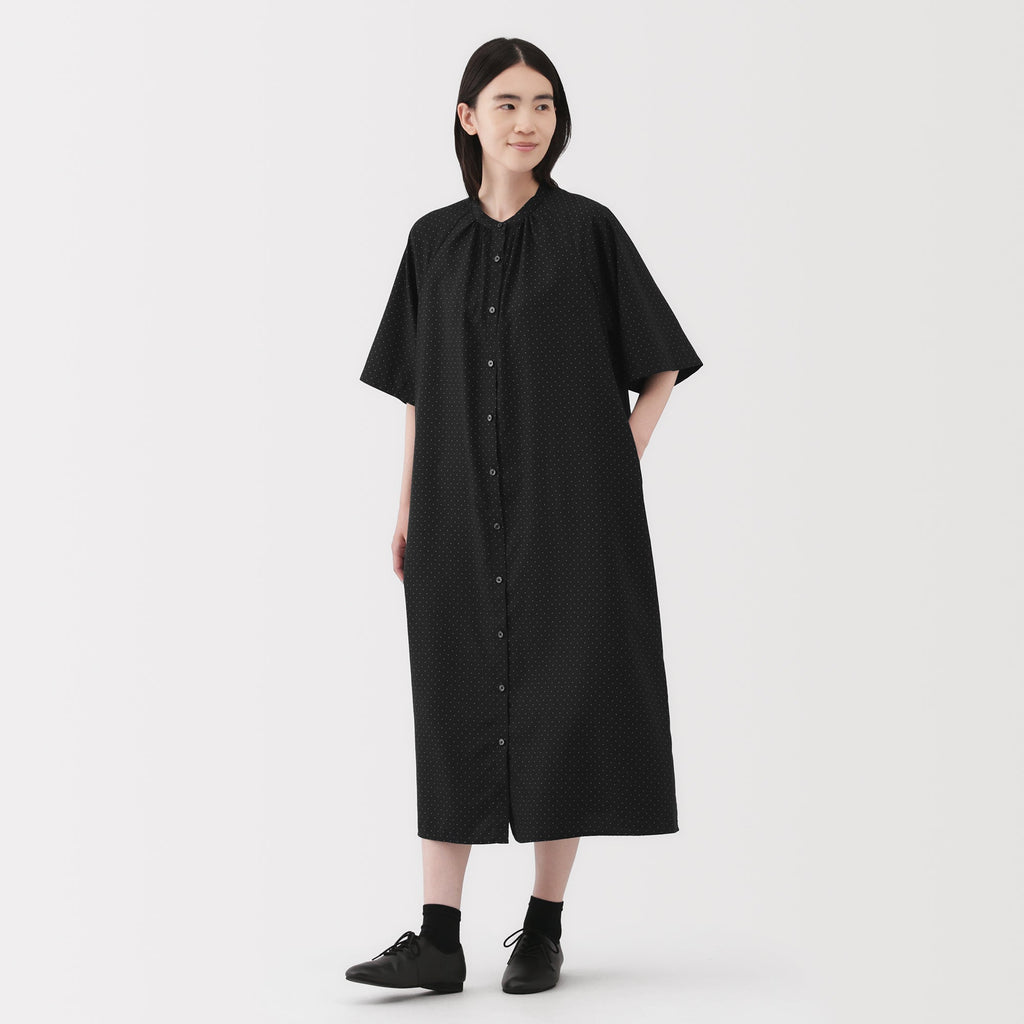 Lyocell Blend Half-Sleeve Dress