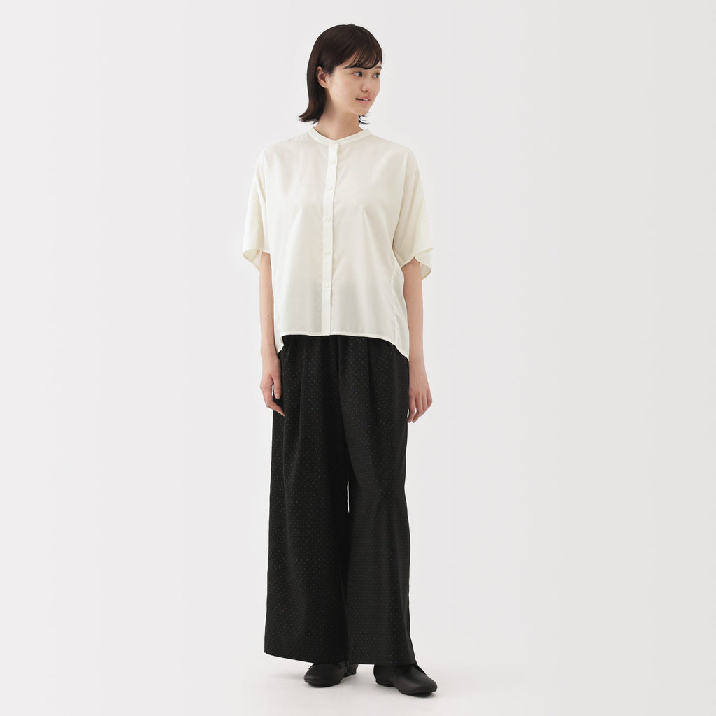 Lyocell Blend Half-Sleeve Blouse