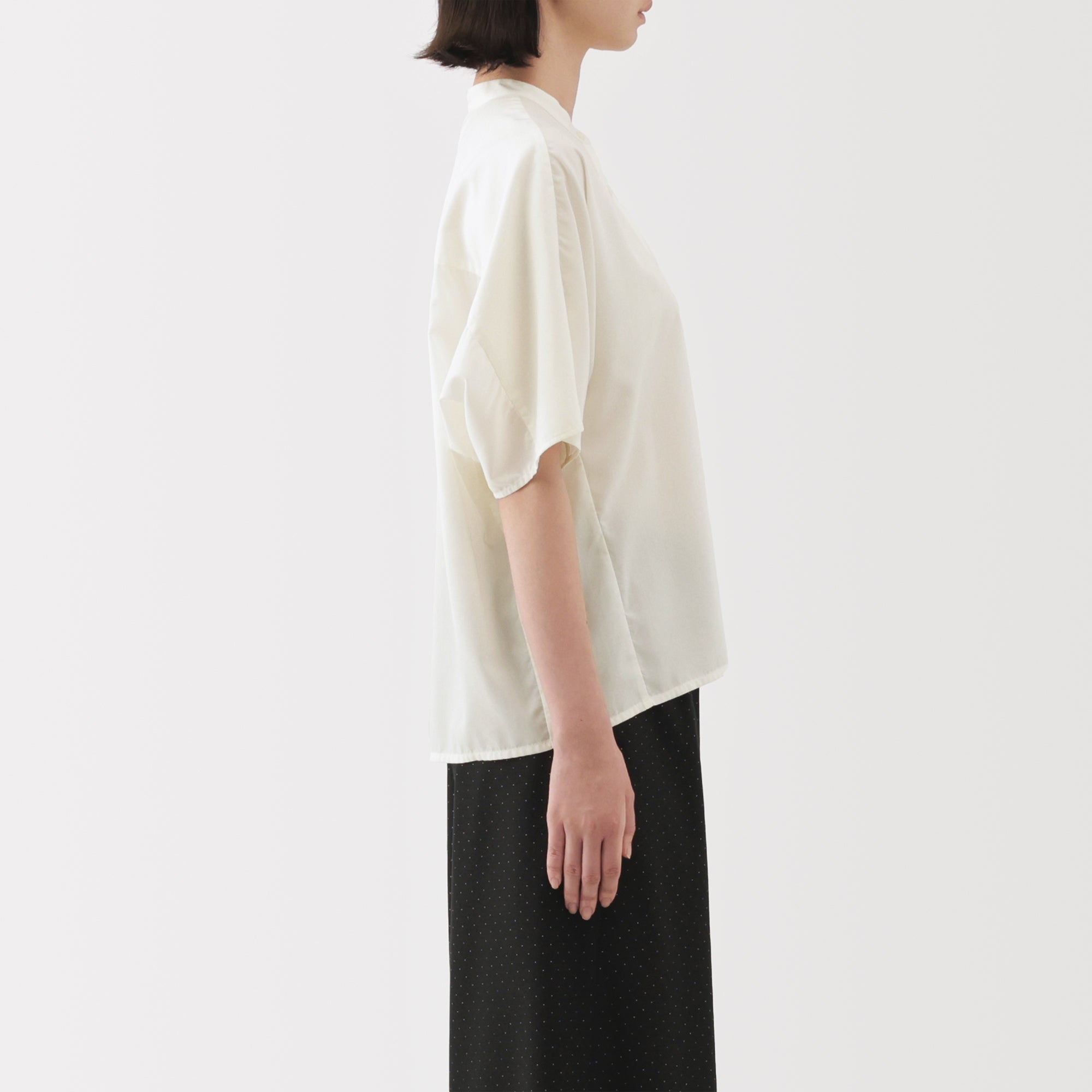 Lyocell Blend Half-Sleeve Blouse