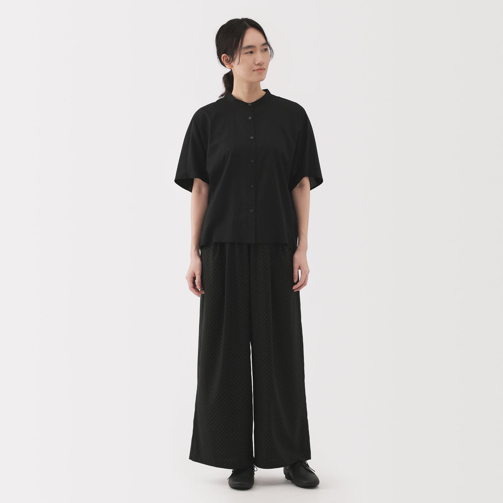Lyocell Blend Half-Sleeve Blouse