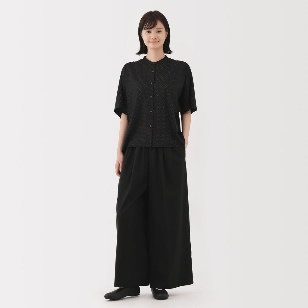 Lyocell Blend Half-Sleeve Blouse