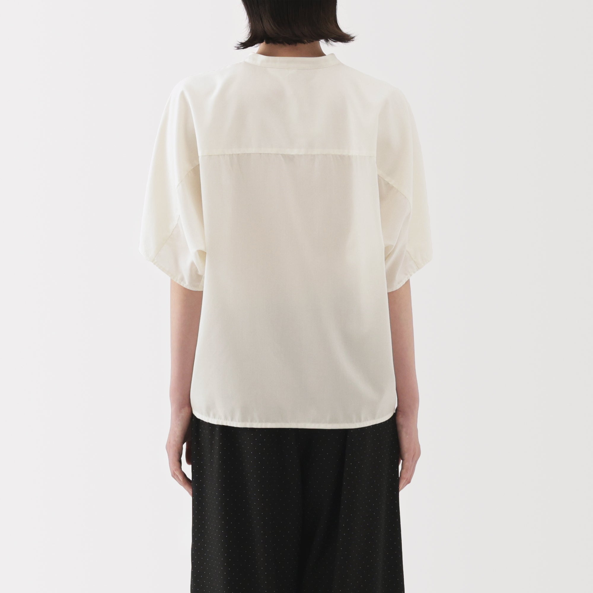 Lyocell Blend Half-Sleeve Blouse