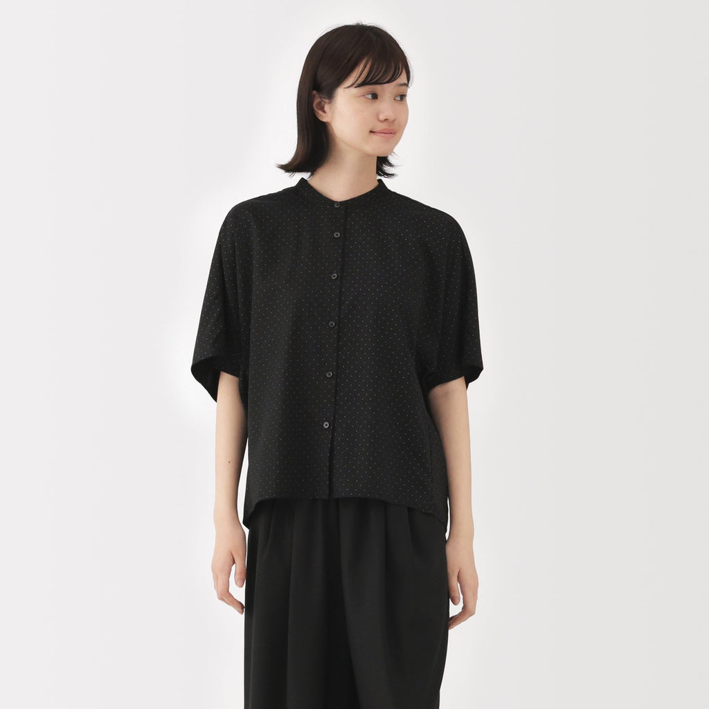 Lyocell Blend Half-Sleeve Blouse