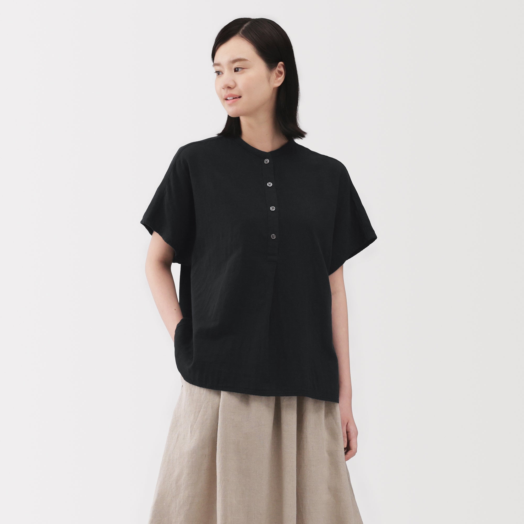 Kapok Blend Double Gauze Blouse