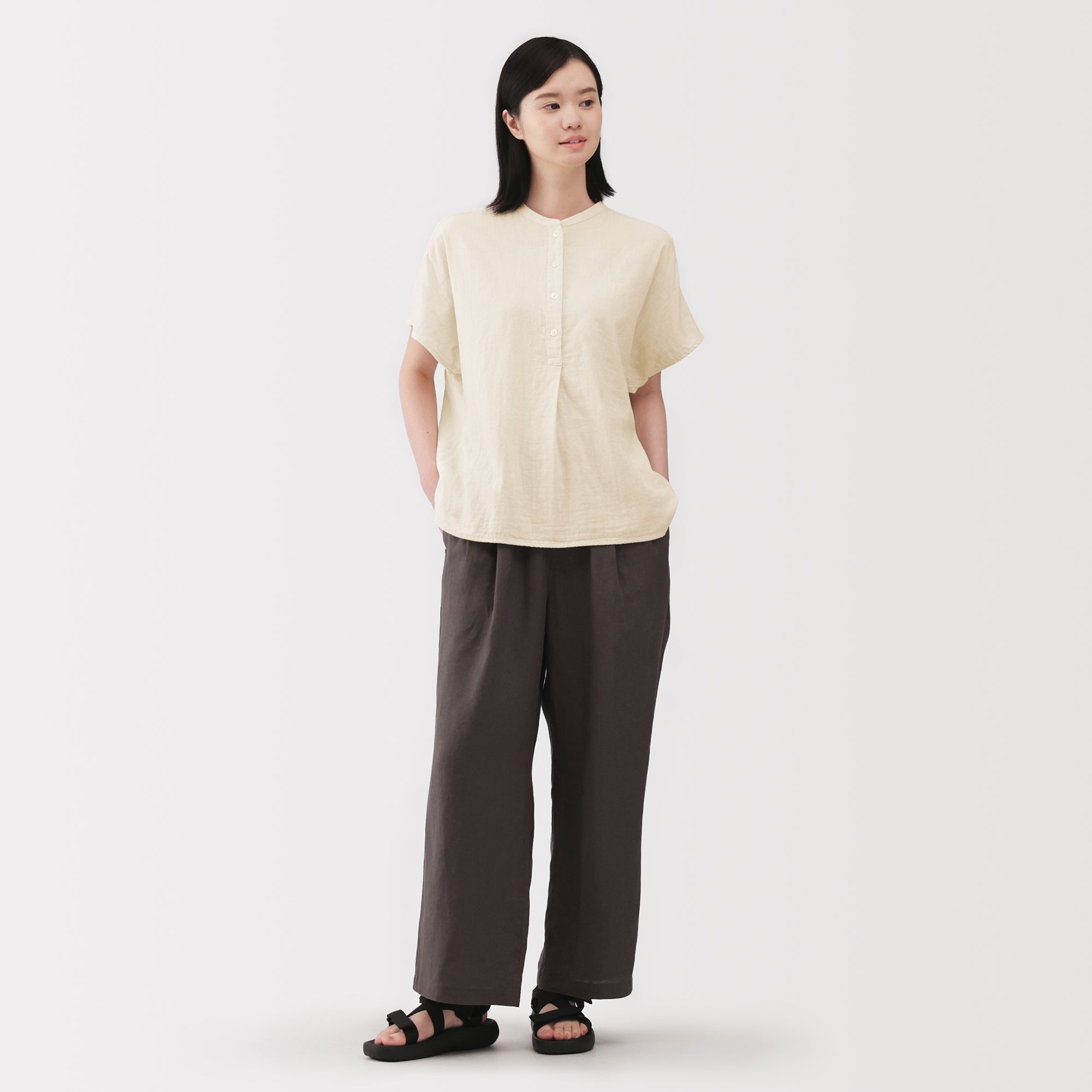 Kapok Blend Double Gauze Blouse