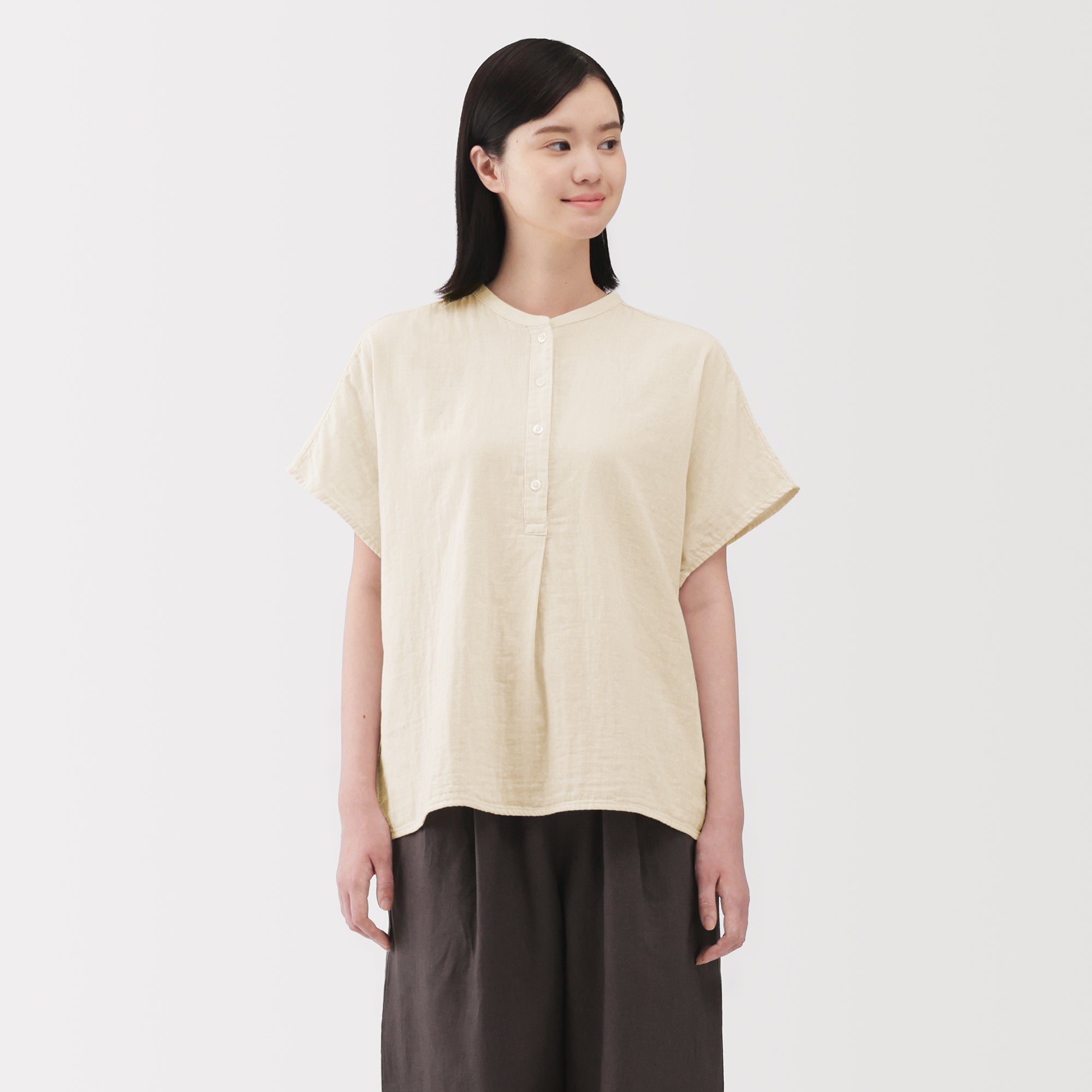 Kapok Blend Double Gauze Blouse