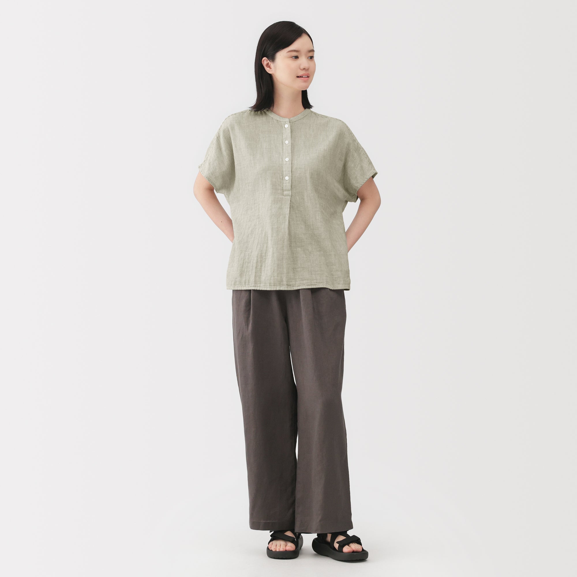 Kapok Blend Double Gauze Blouse