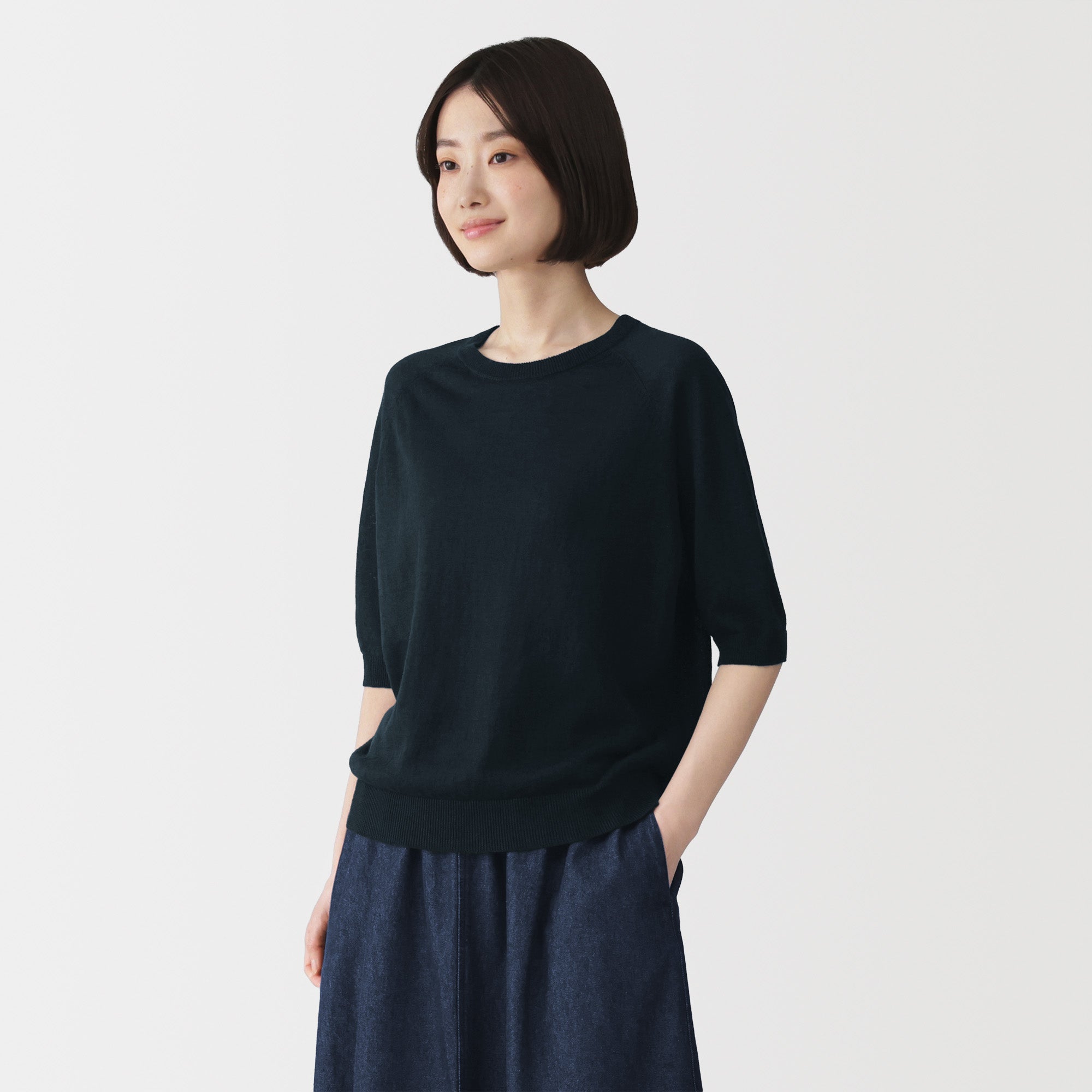 Linen Half Sleeve Sweater
