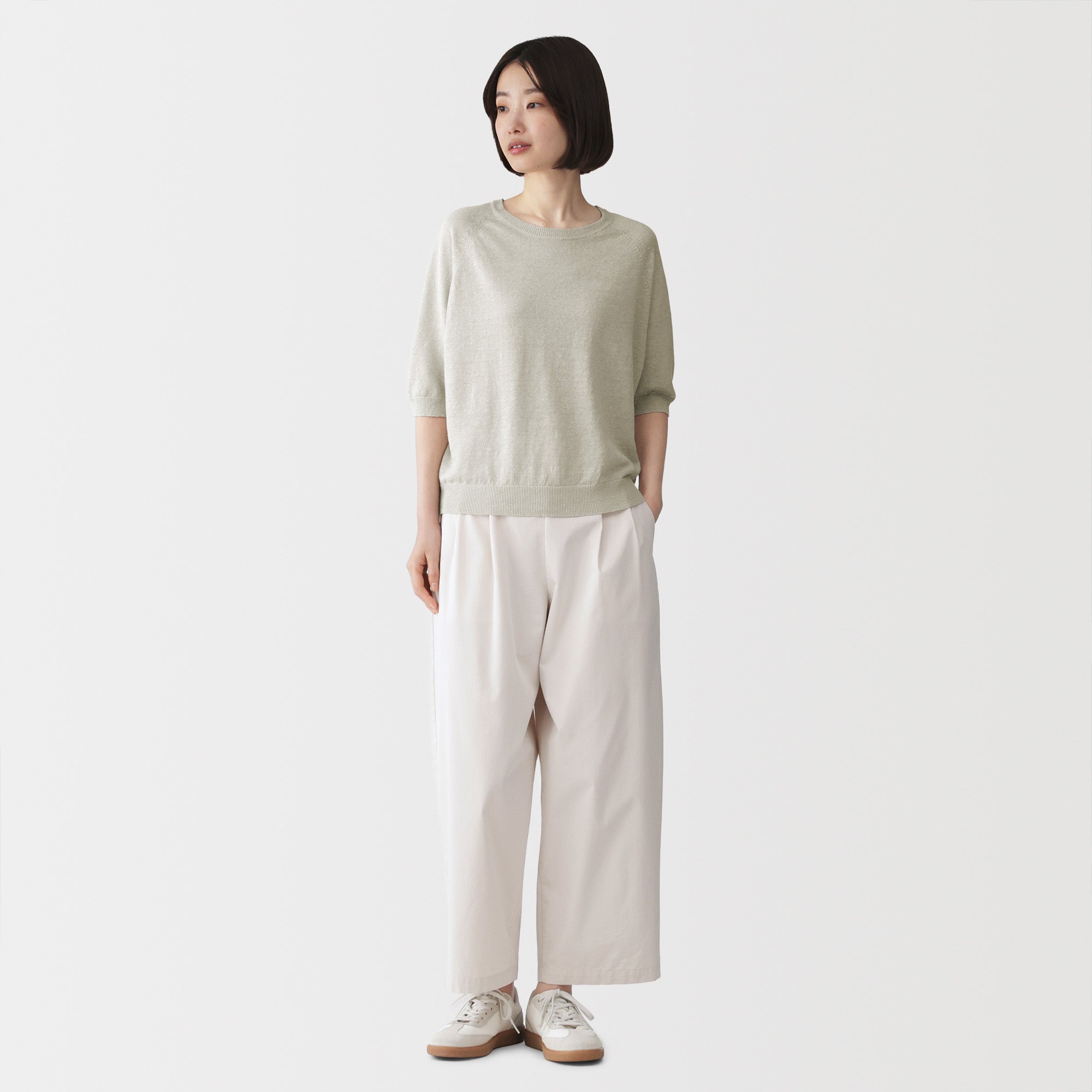 Linen Half Sleeve Sweater