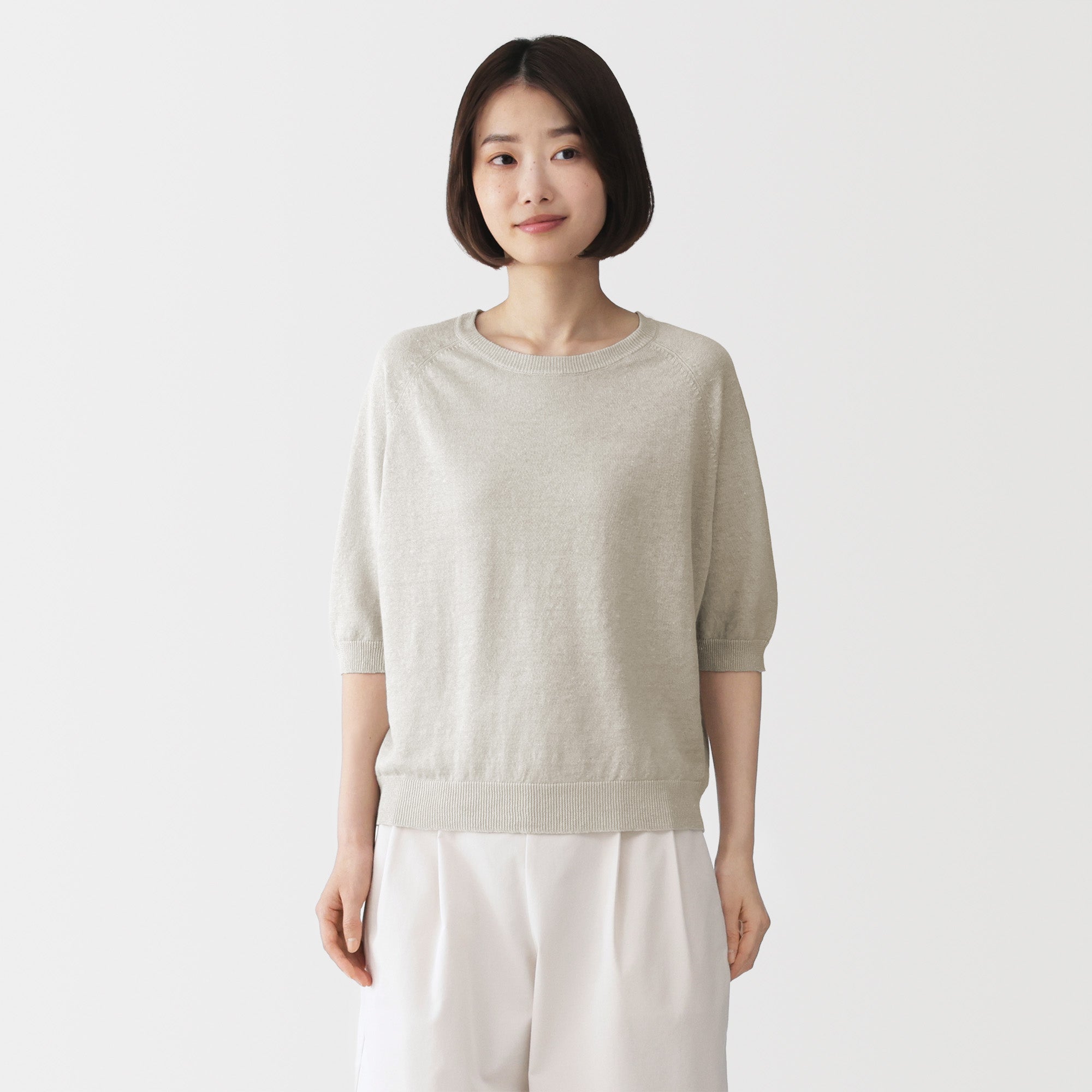 Linen Half Sleeve Sweater