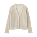 Linen Blend Mesh V-Neck Cardigan