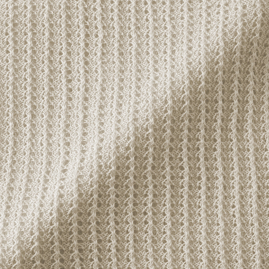 Linen Blend Mesh V-Neck Cardigan