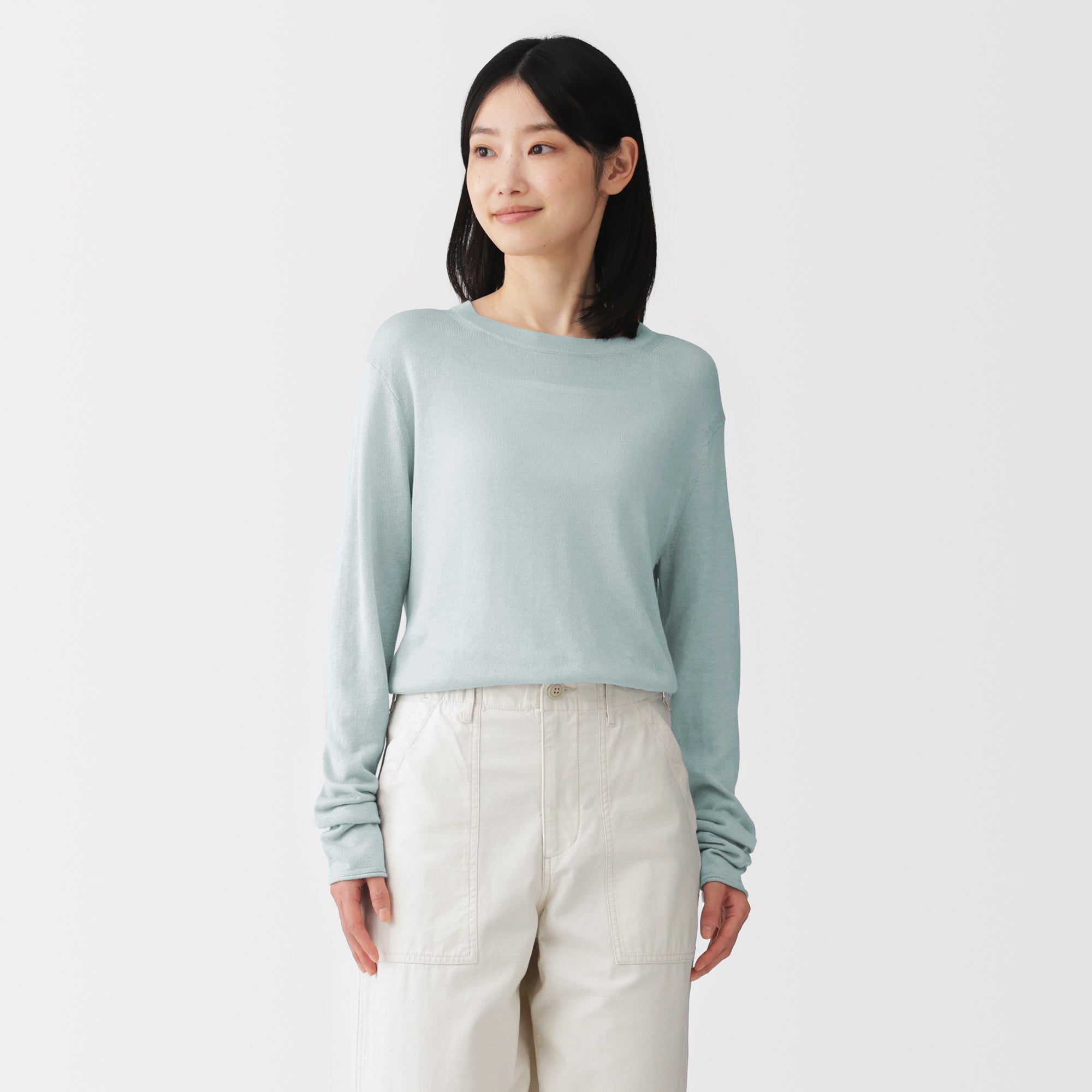 Lyocell Blend Crewneck Sweater