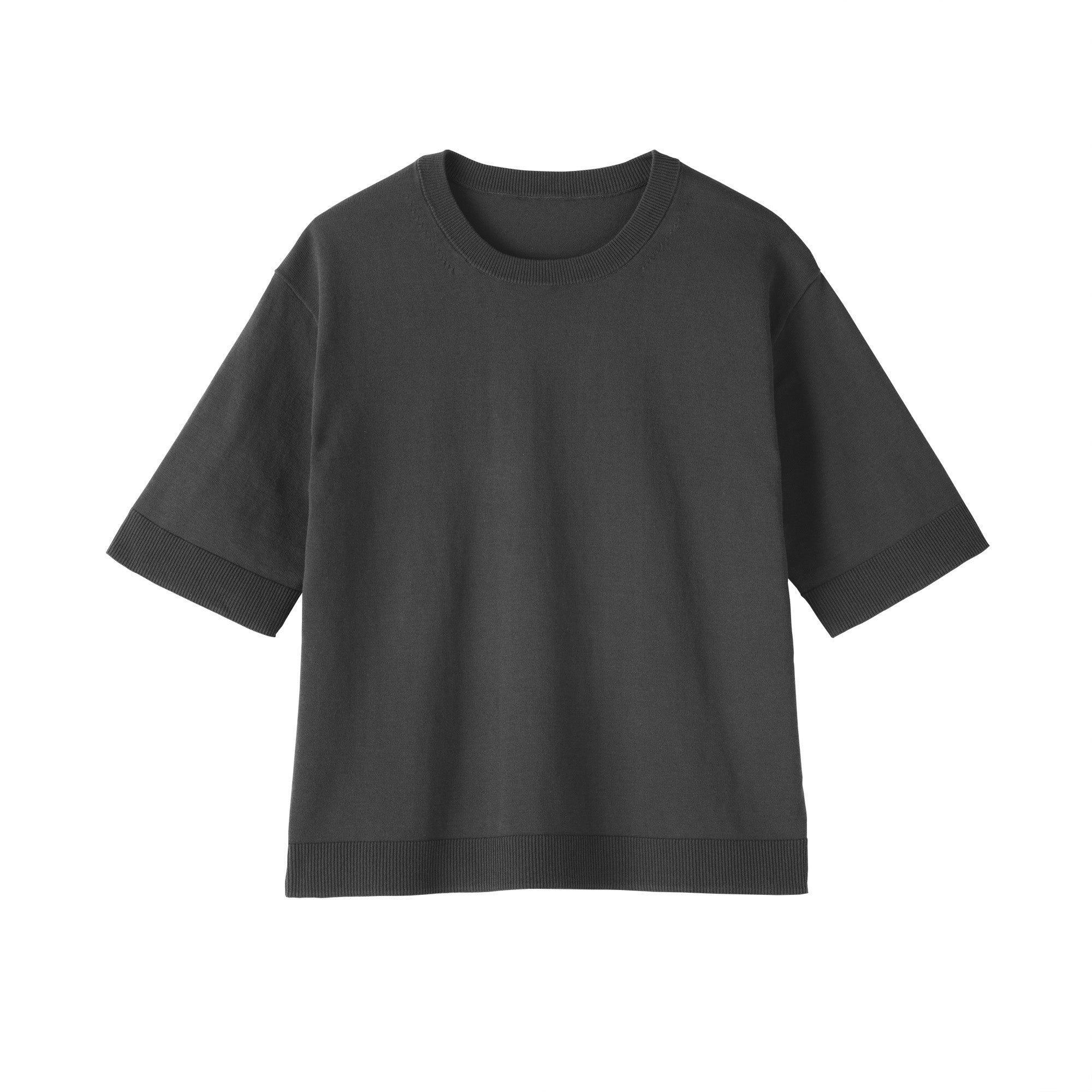 High-Twist Cotton Half Sleeve Sweater