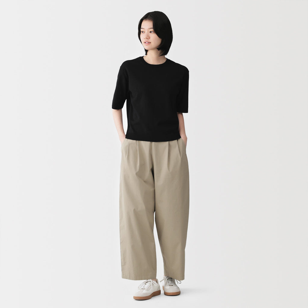 High-Twist Cotton Half Sleeve Sweater