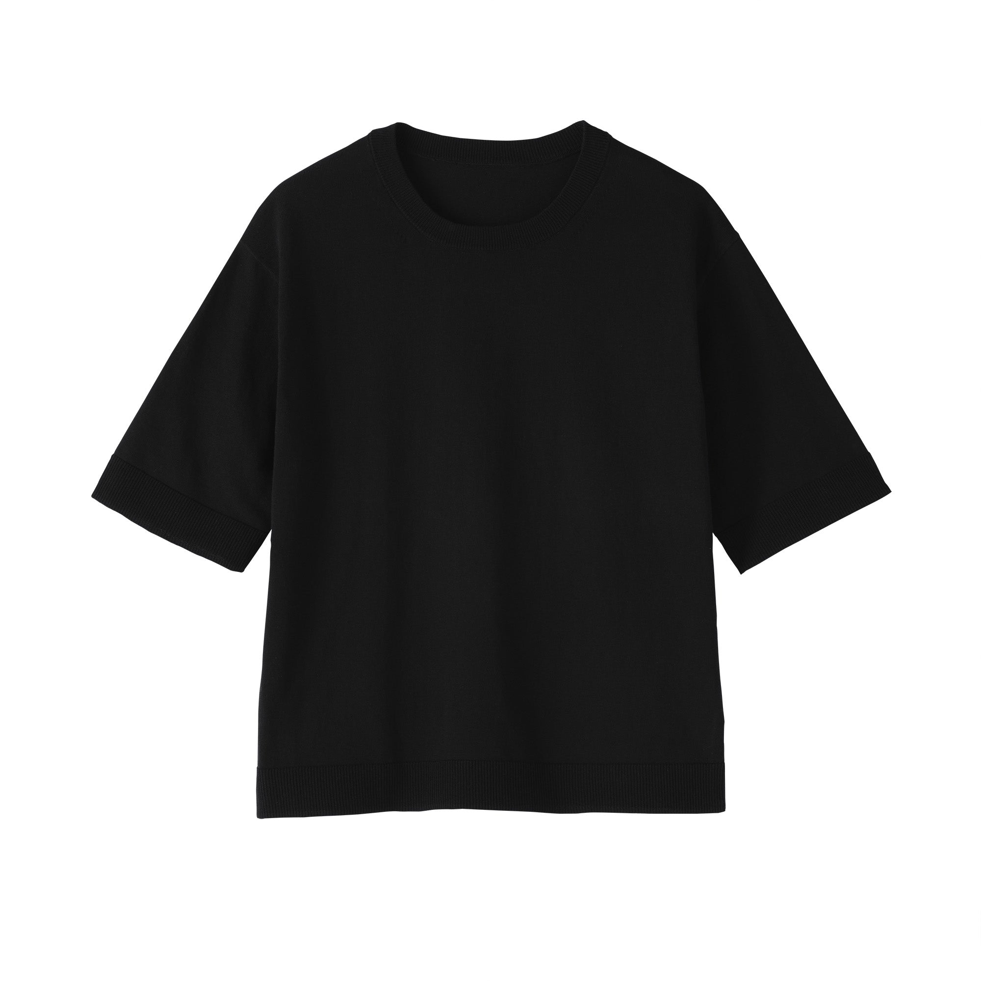 High-Twist Cotton Half Sleeve Sweater