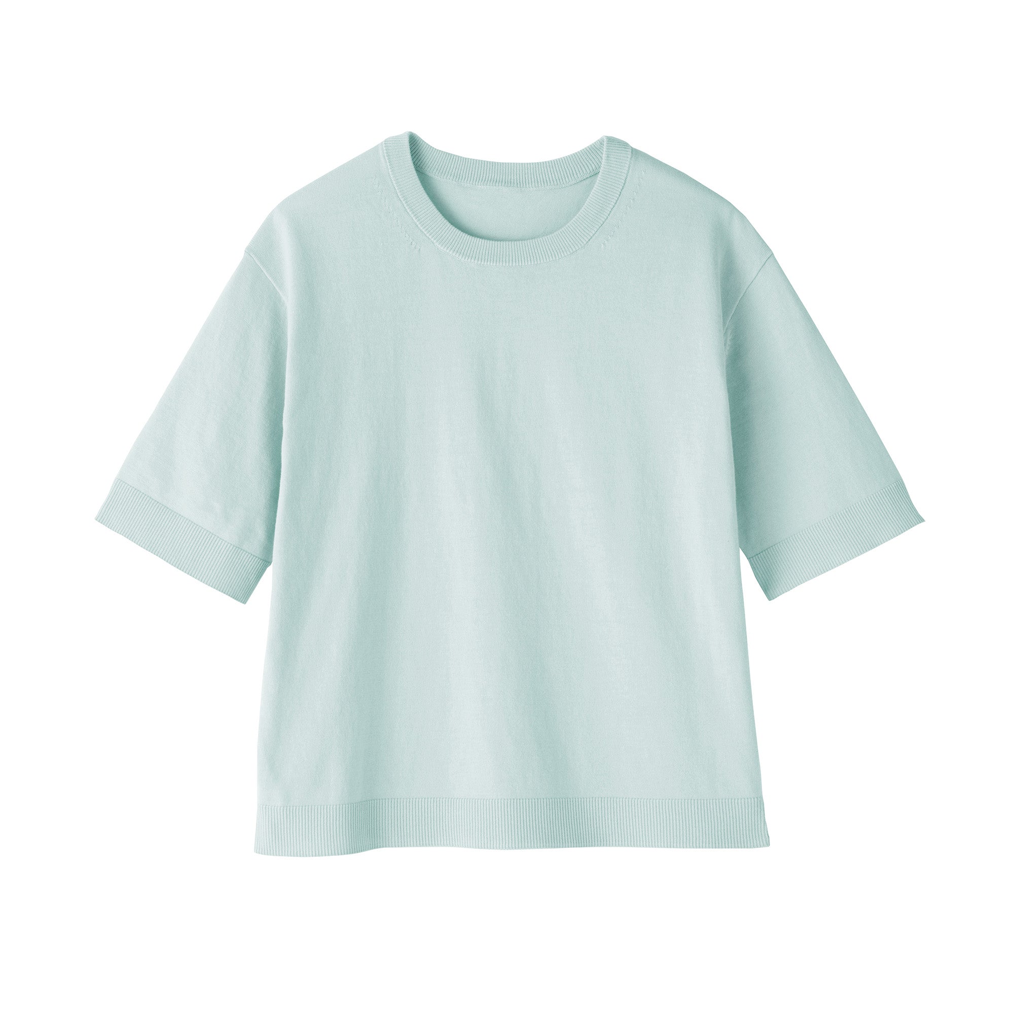 High-Twist Cotton Half Sleeve Sweater