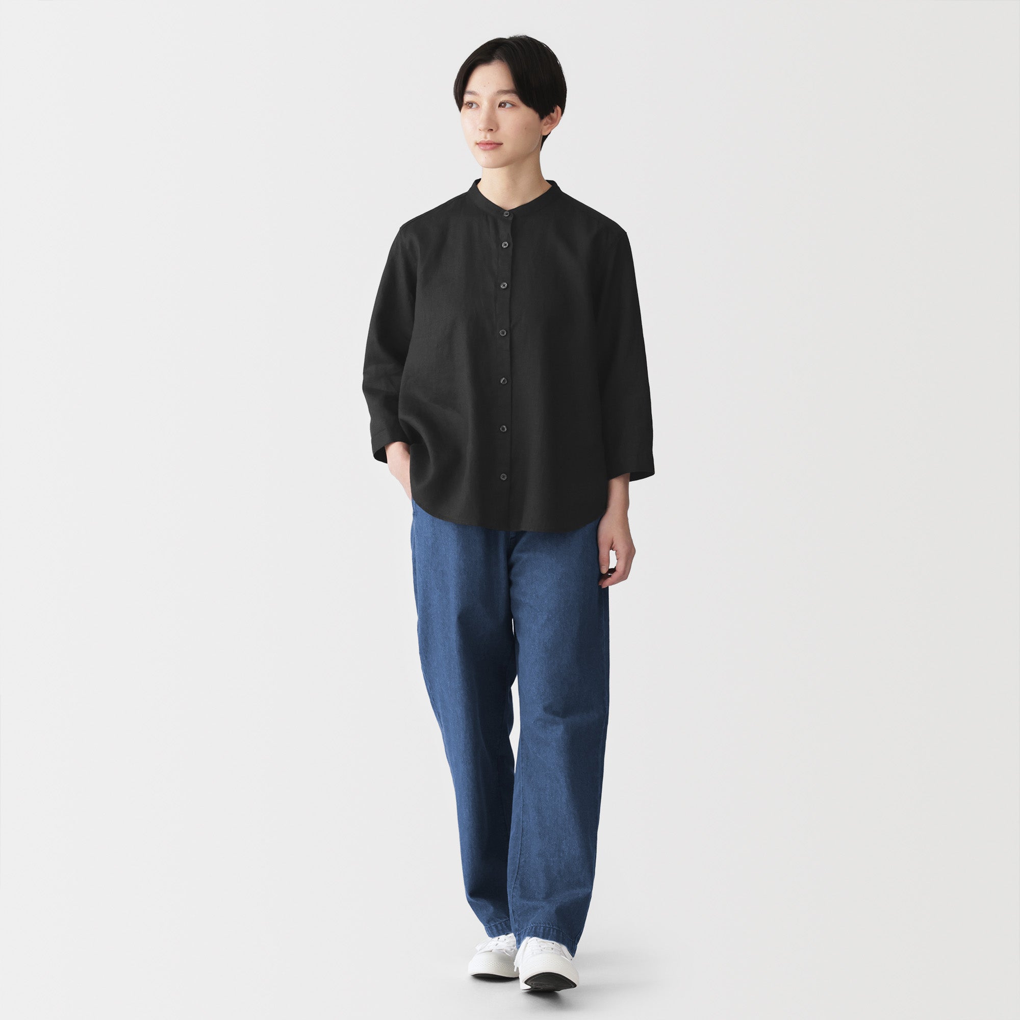 Linen 3/4 Sleeve Blouse