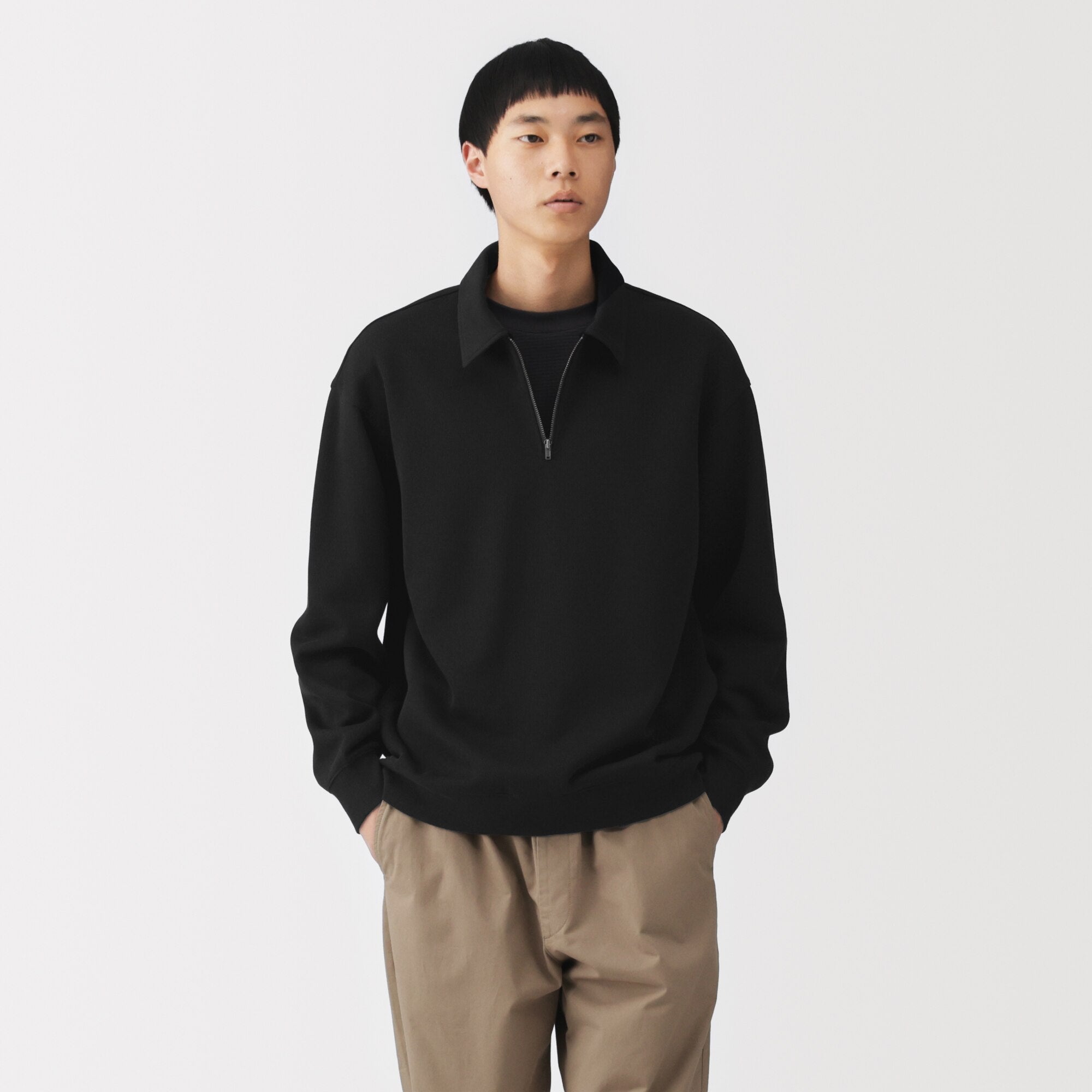 Double Knit Collared Pullover