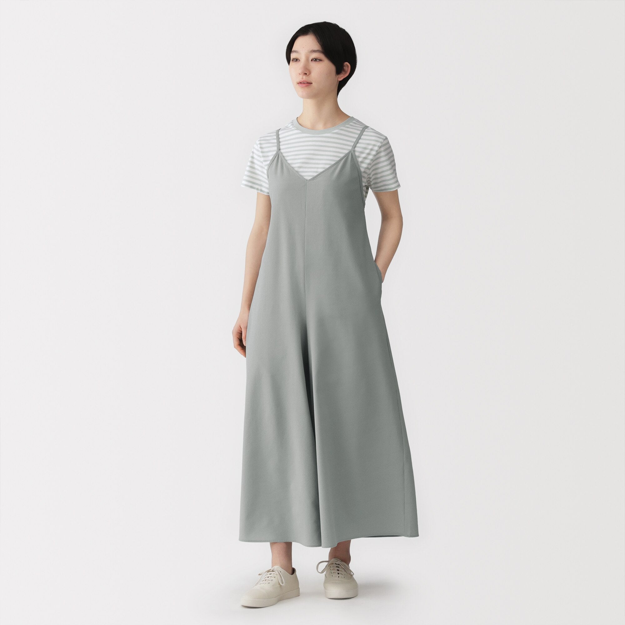 Breathable Seersucker Cami Jumpsuit