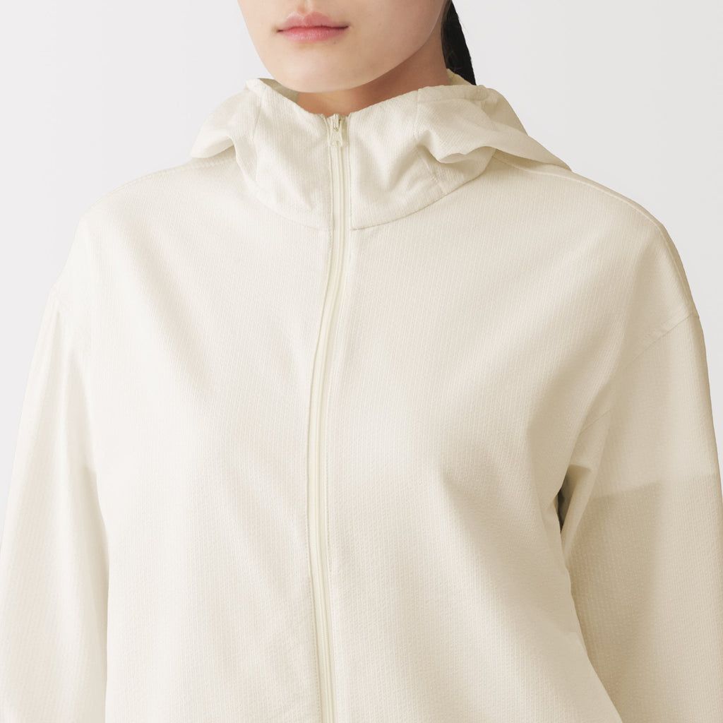 Breathable Seersucker Zip Hoodie