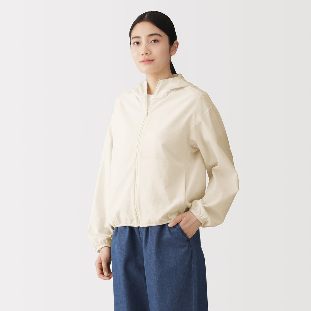 Breathable Seersucker Zip Hoodie