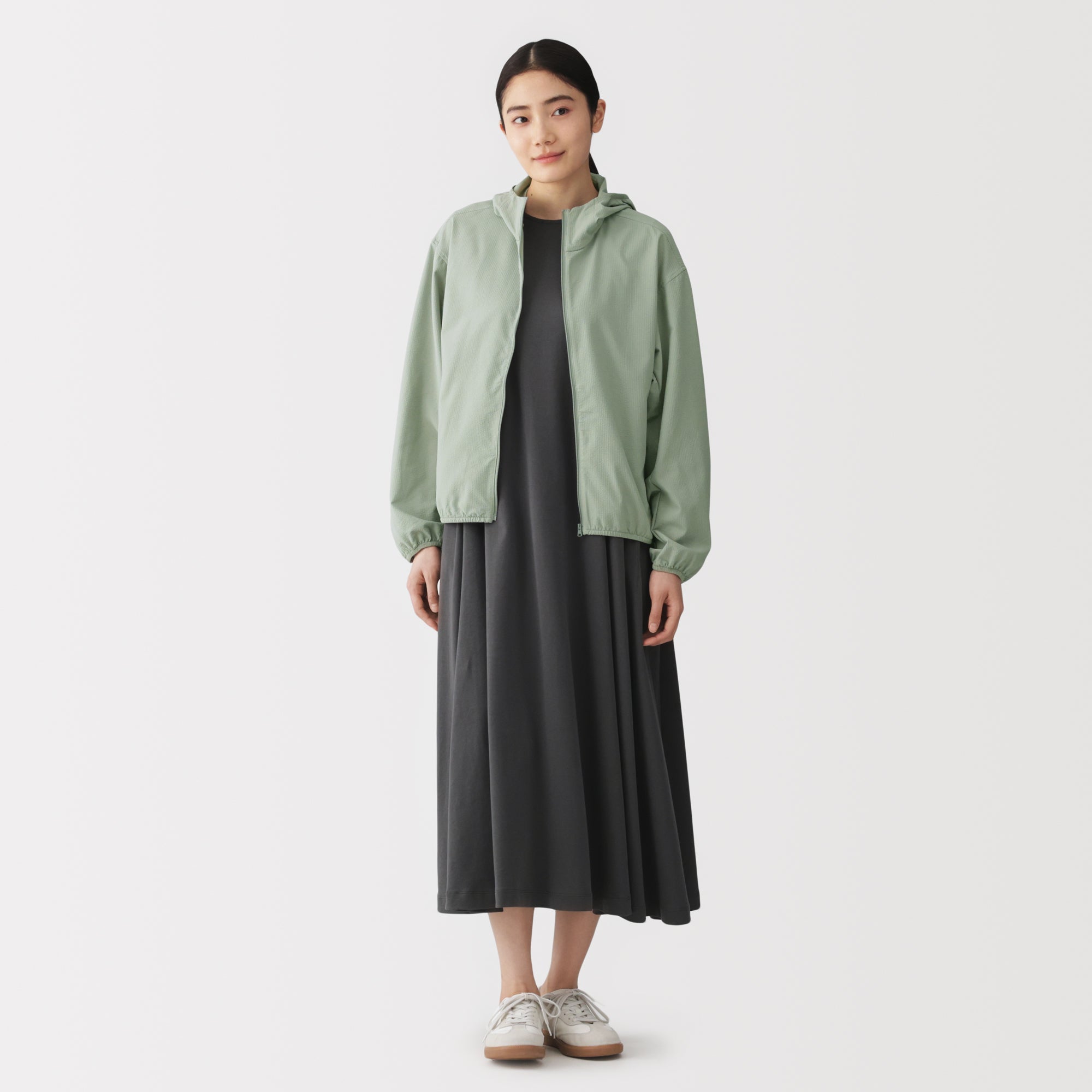 Breathable Seersucker Zip Hoodie